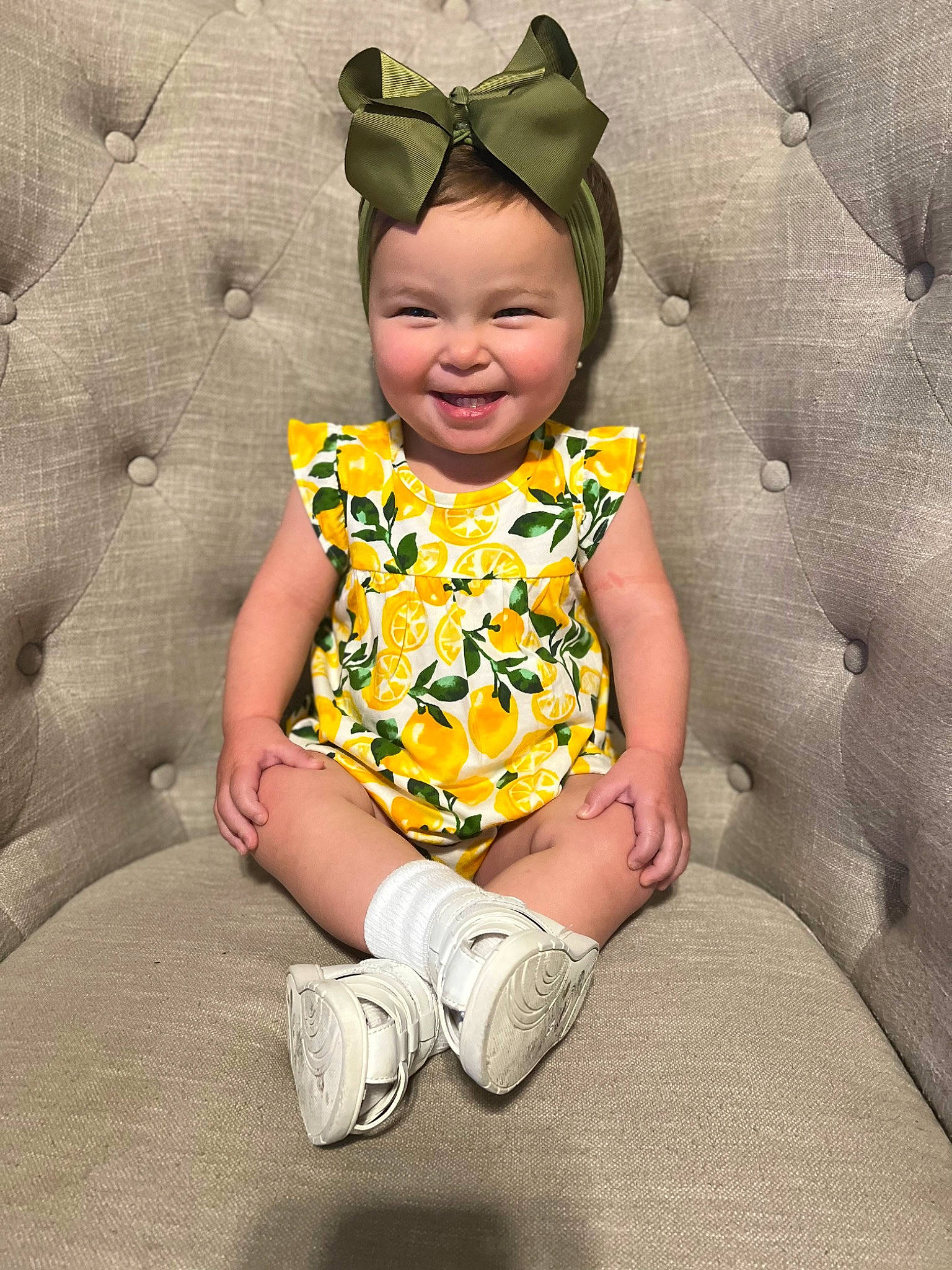 Briggs joined the competition — help win amazing prizes! baby, baby_toddler_clothing, cool, eye, face, facial_expression, fun, grass, happy, head, headgear, joy, leaf, mammal, person, plant, product, skin, sleeve, smile
