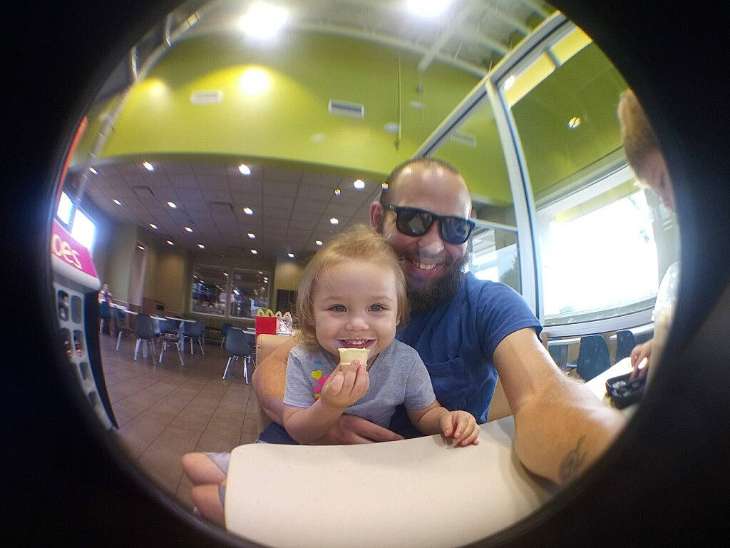Nyjah is registered to the contest to win money with this photo: baby, child, eye, eyewear, fisheye_lens, fun, glasses, joy, leisure, person, photography, reflection, smile, toddler, vacation