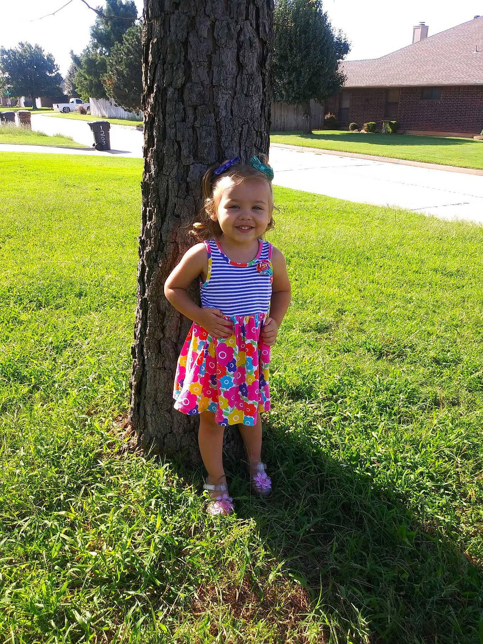 Nyjah joined the competition — help win amazing prizes! child, dress, garden, grass, grass_family, green, happy, home, joy, lawn, leaf, park, person, plant, play, recreation, spring, summer, toddler, tree