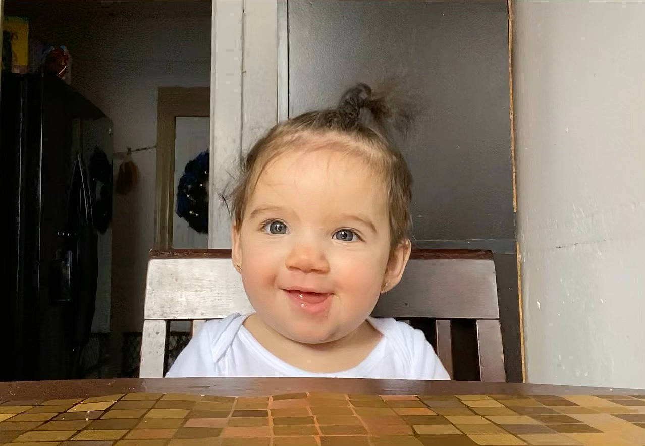 Rylie is registered to the contest to win money with this photo: baby, baby_toddler_clothing, blond, child_model, eye, eyebrow, eyelash, floor, flooring, hairstyle, hardwood, joy, laminate_flooring, person, portrait, room, toddler, varnish, wood, wood_flooring
