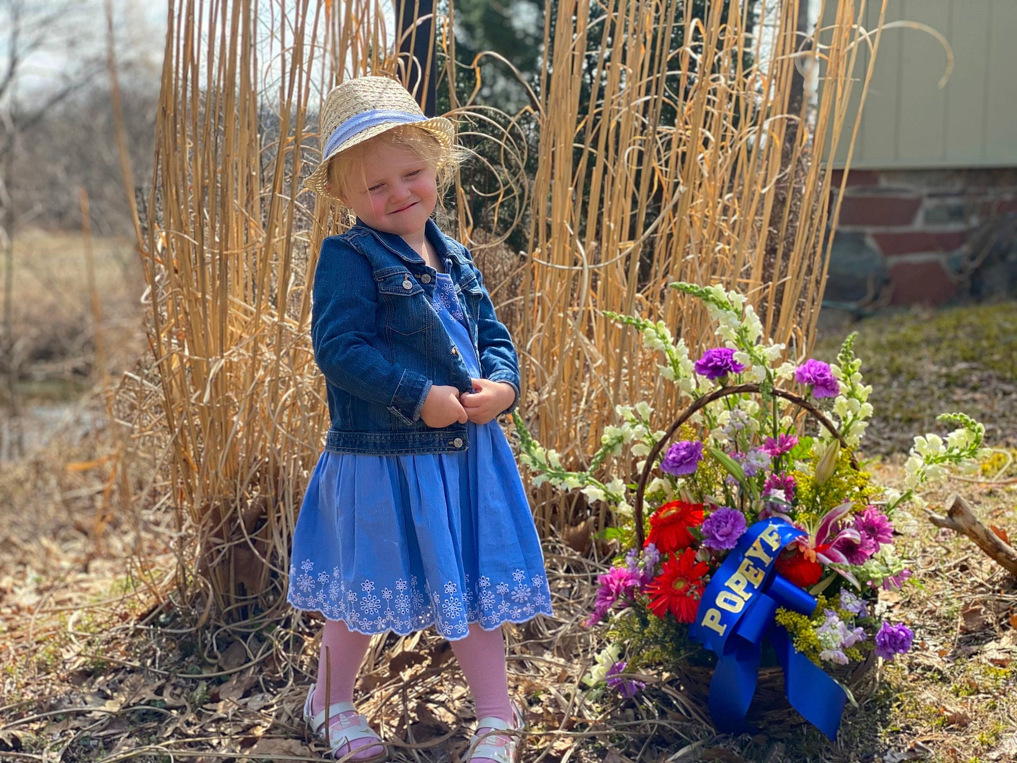 Ella joined the competition — help win amazing prizes! adaptation, beauty, blue, electric_blue, flower, flower_arranging, fun, grass, grass_family, happy, hat, iris, joy, leaf, meadow, people_in_nature, person, plant, public_space, smile