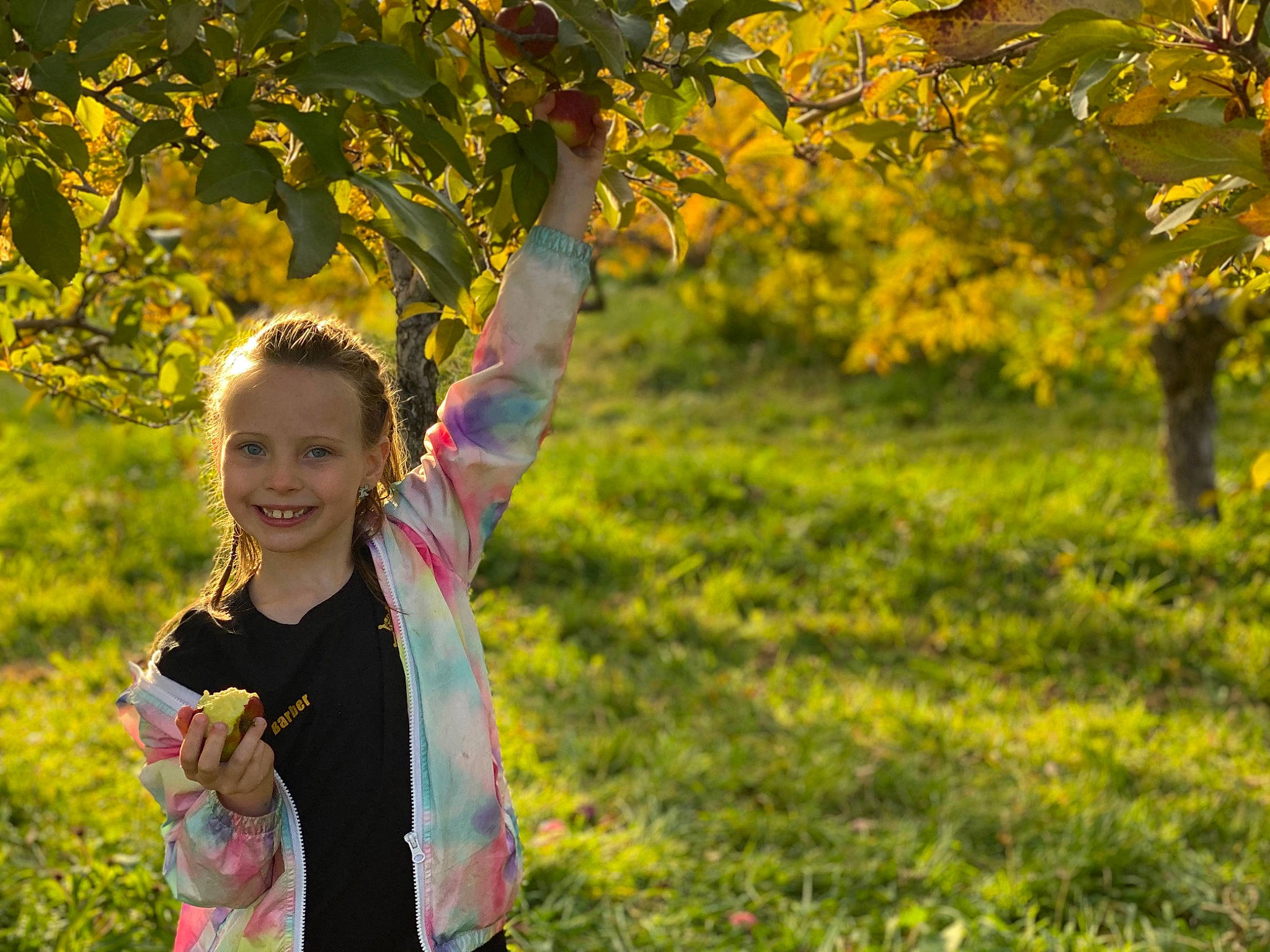 Aria joined the competition — help win amazing prizes! branch, deciduous, gesture, grass, grassland, happy, joy, leaf, leisure, meadow, morning, natural_environment, natural_landscape, people_in_nature, person, plant, smile, sunlight, toddler, tree
