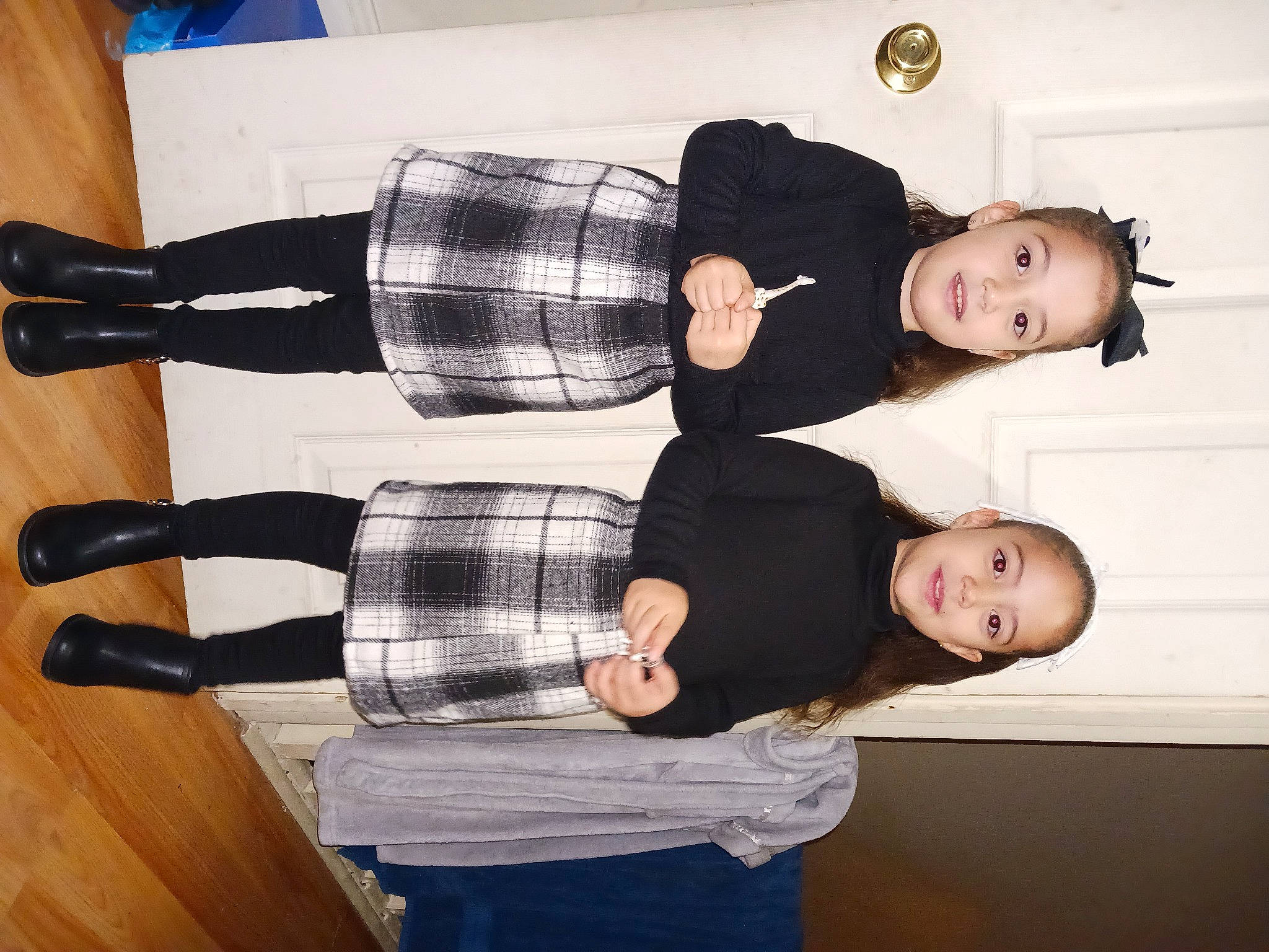 Sierra is registered to the contest to win money with this photo: collar, comfort, dress_shirt, elbow, fashion_accessory, formal_wear, fun, gesture, happy, joy, knee, pattern, person, plaid, sleeve, smile, sock, tartan, tie, waist