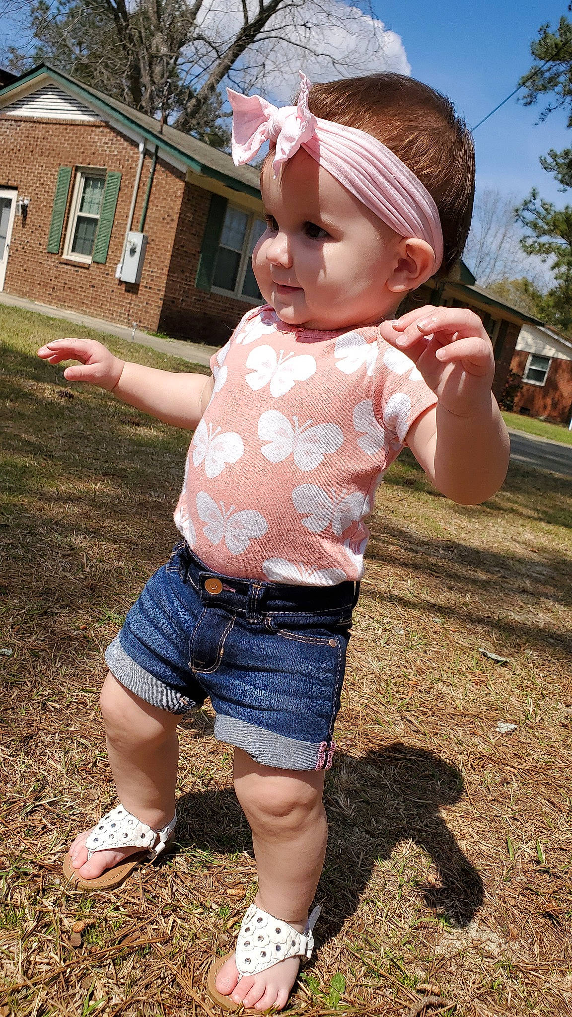 Wendy joined the competition — help win amazing prizes! child, cool, fawn, grass, headwear, jeans, person, pink, plant, play, t_shirt, toddler, tree