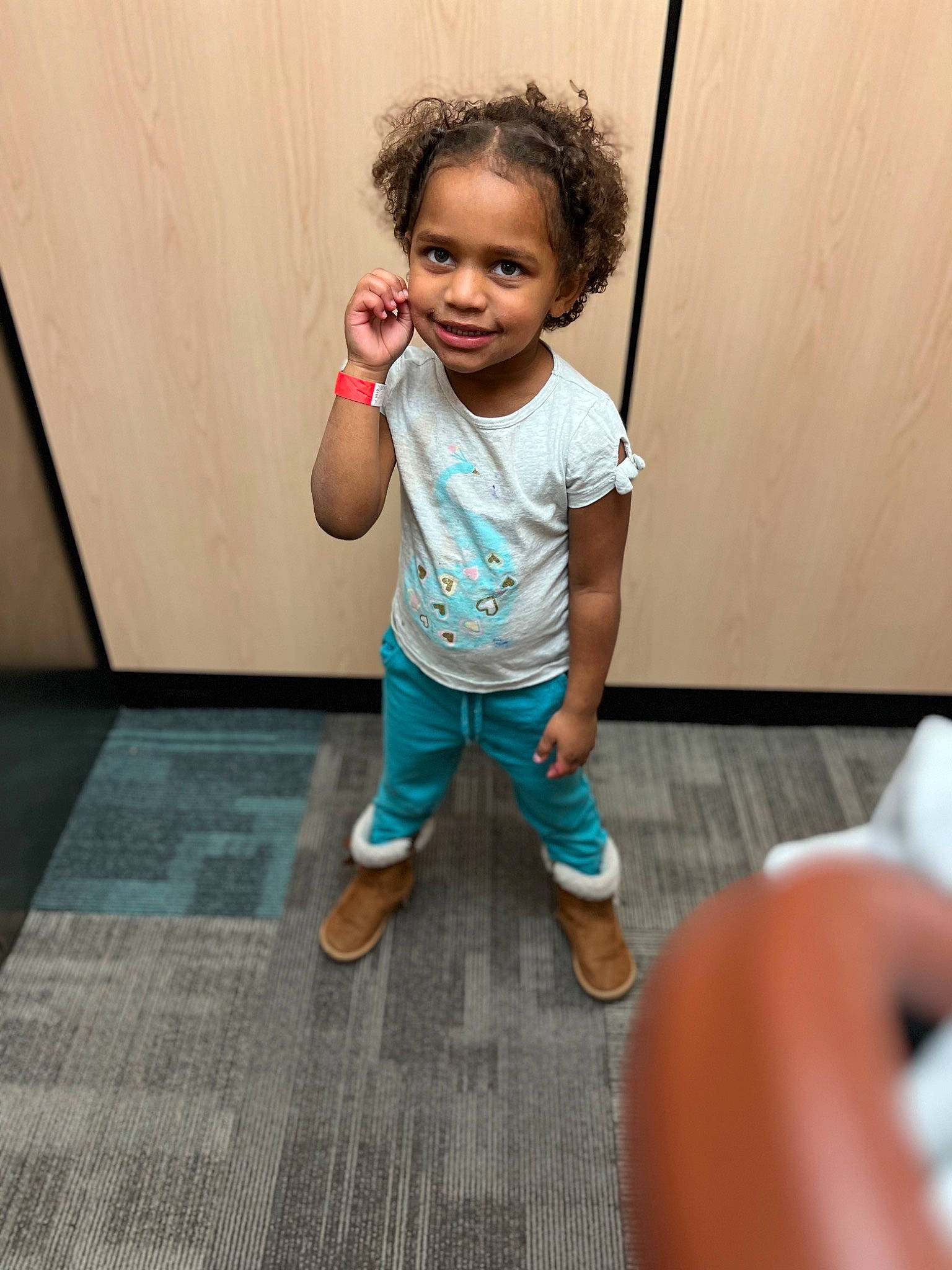 Airee joined the competition — help win amazing prizes! baby_toddler_clothing, child, eye, floor, flooring, foot, fun, hairstyle, happy, human_leg, joint, joy, leg, leisure, person, sleeve, smile, standing, t_shirt, thigh