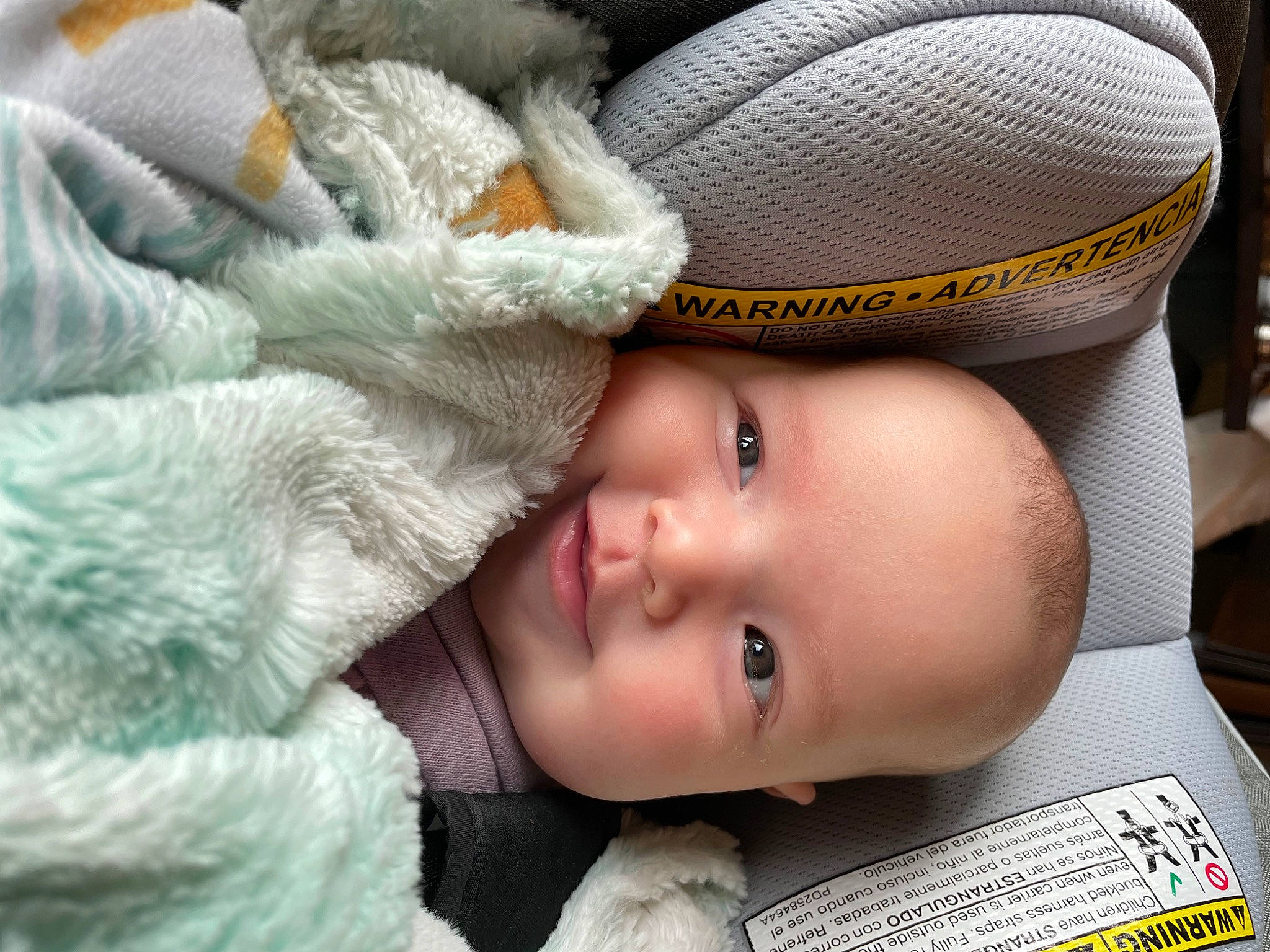 Annalee is registered to the contest to win money with this photo: baby, cap, cheek, child, close_up, comfort, eye, face, happy, hat, head, headgear, nose, organ, person, photograph, skin, smile, toddler, tree