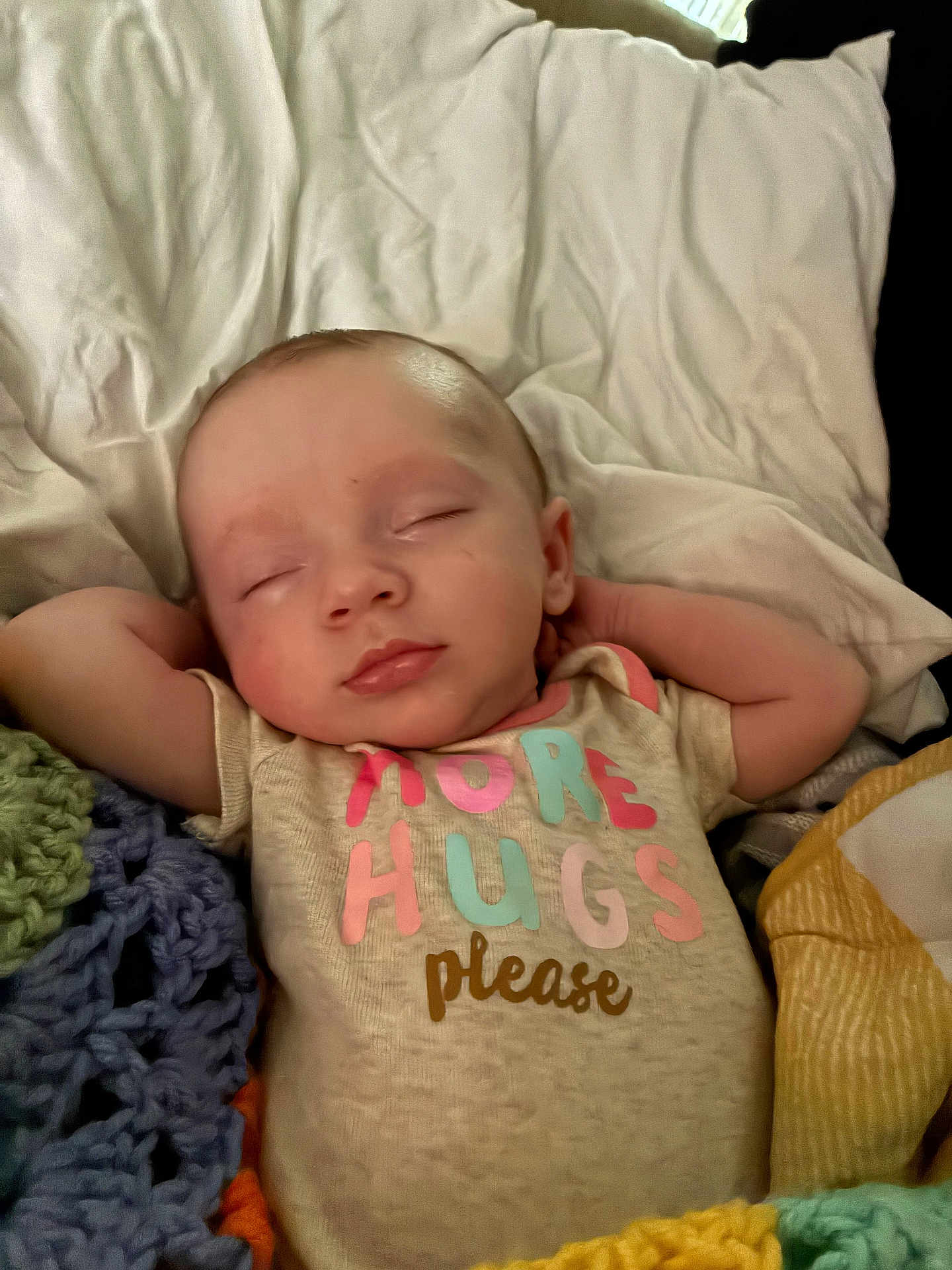 Krimson joined the competition — help win amazing prizes! baby, sleeping, onesie, blanket, bed, cute, infant, peaceful, soft, clothing, resting, child, knitted_blanket, toddler, comfort, portrait, indoor, head, arms, sleep