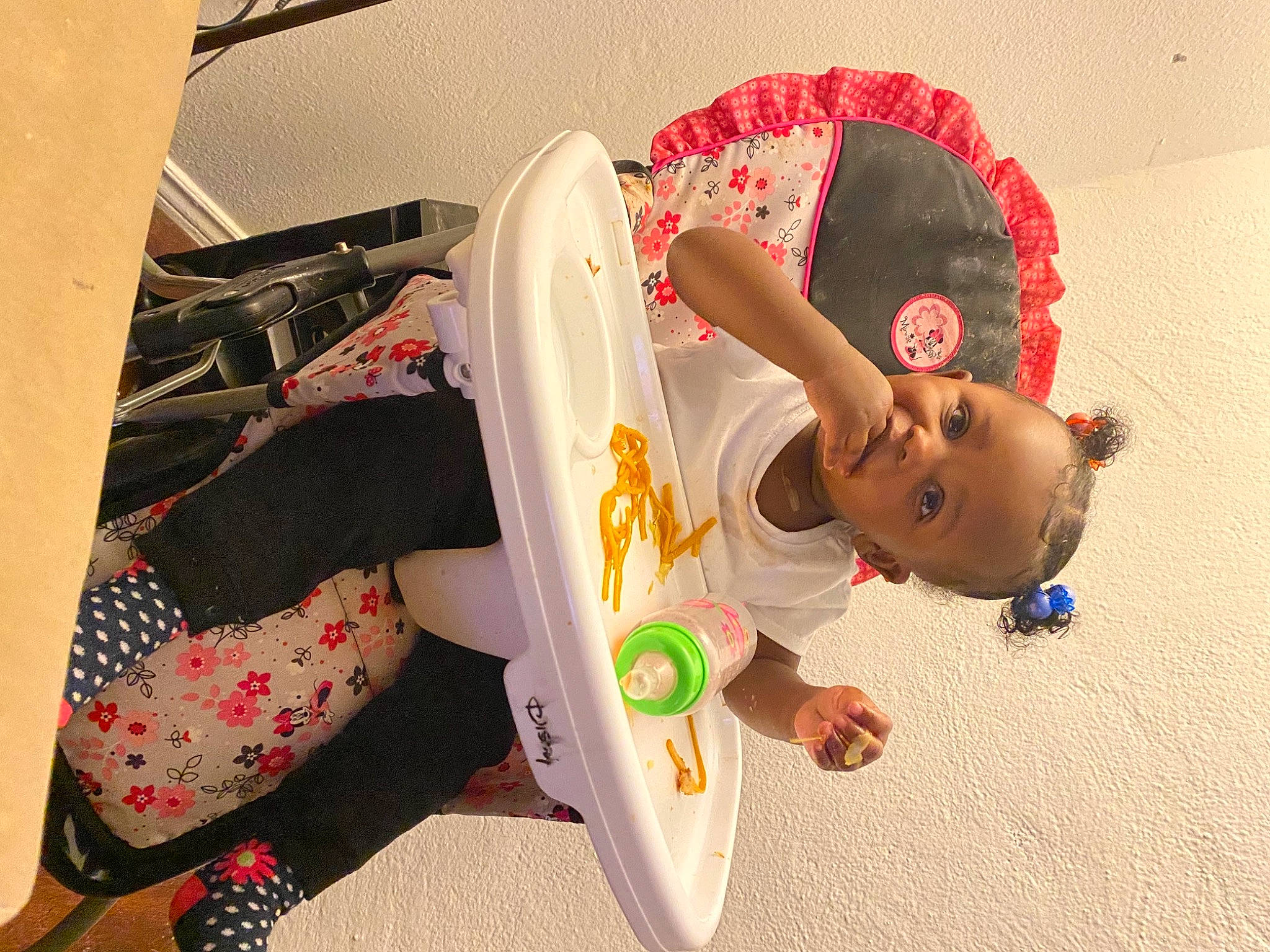 Rihanna is registered to the contest to win money with this photo: baby, baby_toddler_clothing, child, floor, flooring, fun, happy, human_leg, pattern, person, play, room, sandal, t_shirt, thigh, toddler