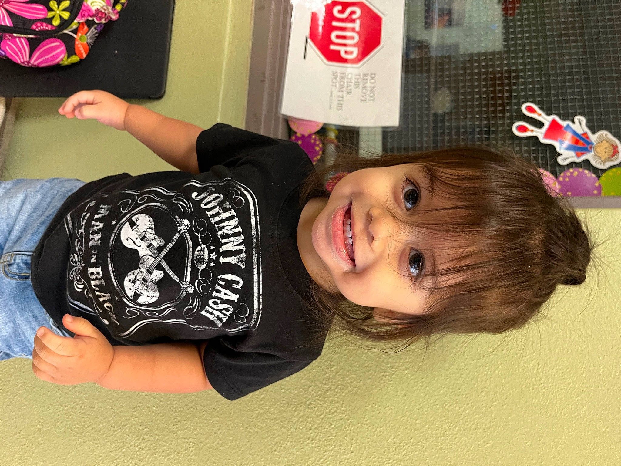 King joined the competition — help win amazing prizes! cheek, child, chin, cosmetics, elbow, fashion_accessory, fun, hairstyle, happy, joy, magenta, pattern, person, room, sleeve, smile, t_shirt, toddler, wrist