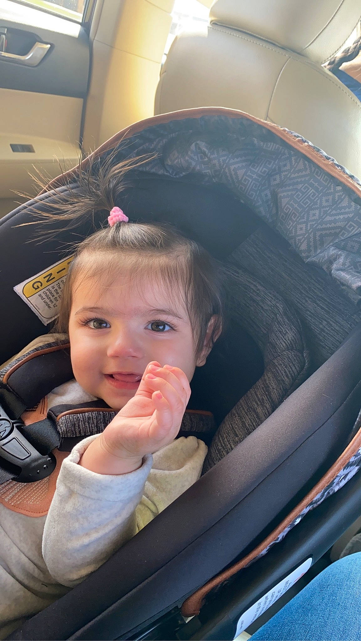 Erika joined the competition — help win amazing prizes! auto_part, automotive_design, automotive_exterior, automotive_lighting, automotive_tire, automotive_wheel_system, automotive_window_part, car_seat, car_seat_cover, comfort, family_car, fender, motor_vehicle, person, rim, steering_wheel, tints_and_shades, toddler, vehicle_door, window