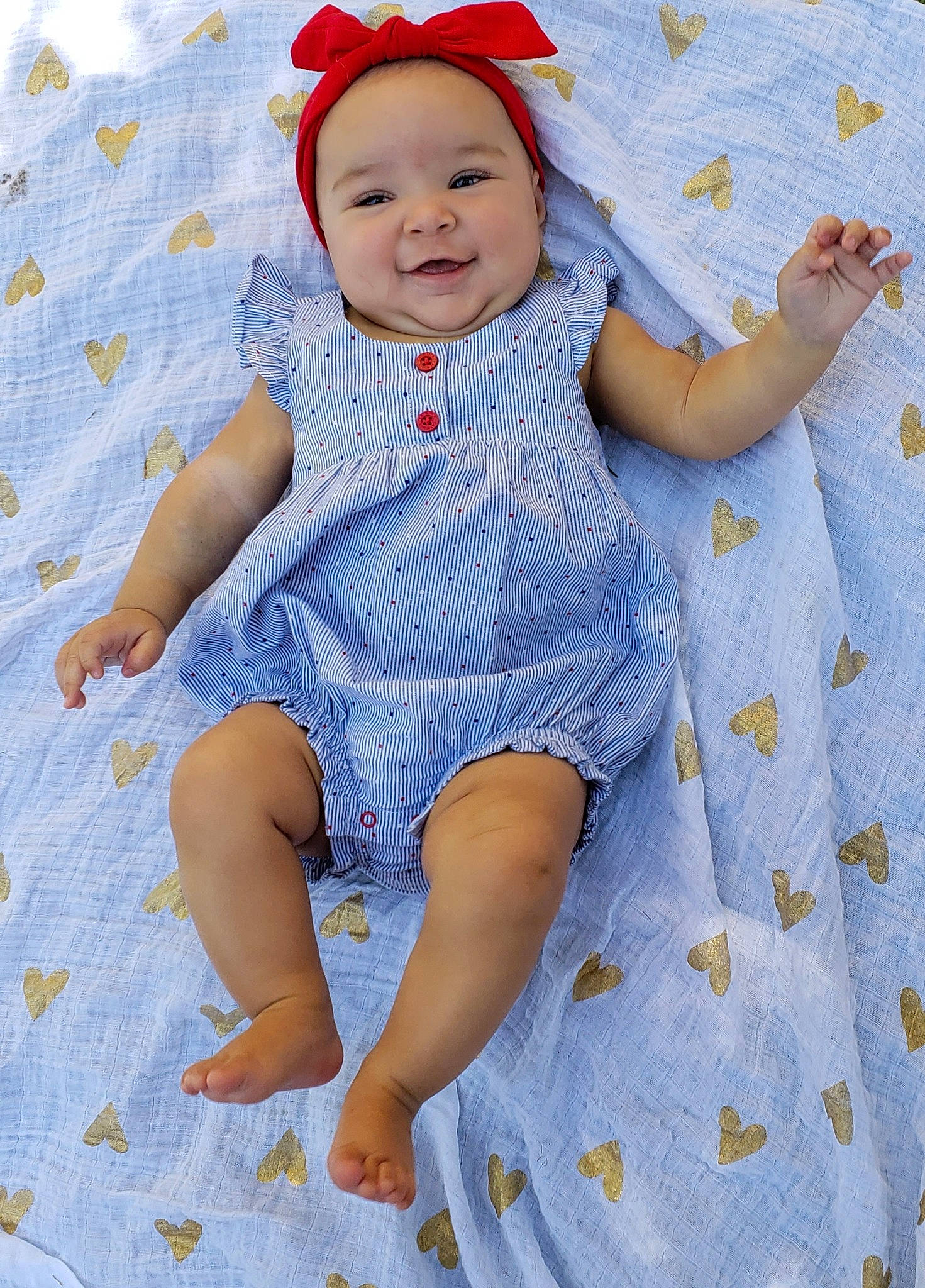 Elicia joined the competition — help win amazing prizes! baby, baby_products, baby_toddler_clothing, blue, child, headgear, headwear, joy, pattern, person, pink, product, skin, smile, textile, toddler