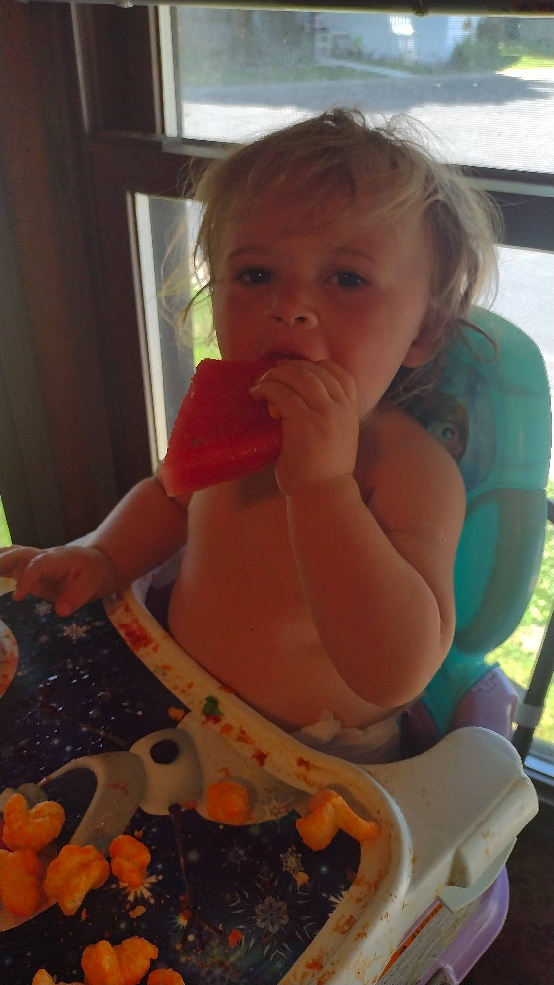 Willow joined the competition — help win amazing prizes! baby, baby_toddler_clothing, child, comfort_food, eating, finger, food_craving, fun, hand, happy, junk_food, mouth, nail, pattern, person, play, sitting, sweetness, thumb, toddler