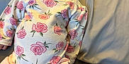 Aria joined the competition — help win amazing prizes! baby, infant, yawning, onesie, floral_pattern, pink_pants, bed, pillow, sleepy, cute, child, person, indoors, soft_fabric, newborn, lying_down, cozy, small, skin, hair