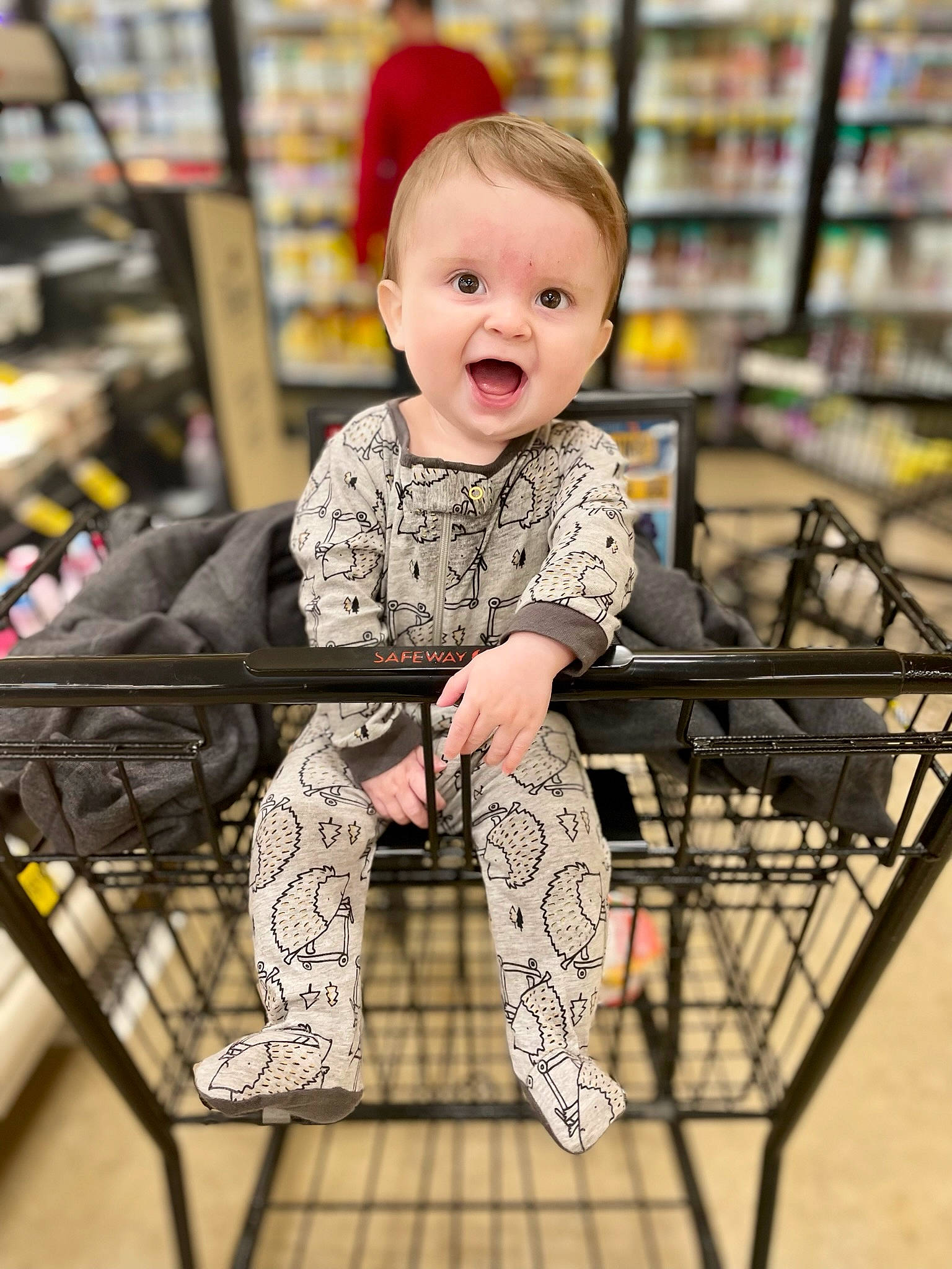 Everett joined the competition — help win amazing prizes! arm, baby, baby_toddler_clothing, beauty, child, clothing, customer, happy, organ, pattern, person, photograph, retail, shelf, shopping, shopping_cart, sitting, sleeve, smile, snapshot