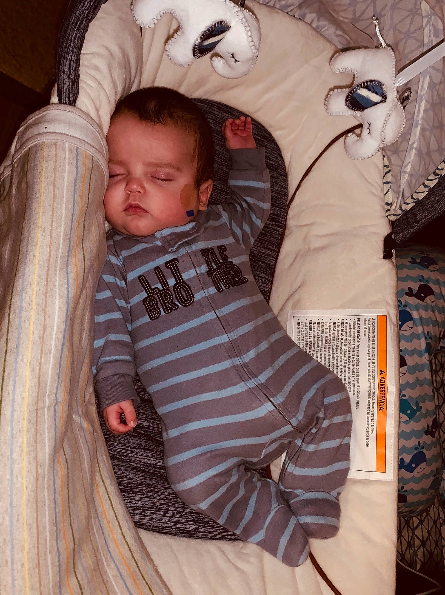 Parker joined the competition — help win amazing prizes! baby, baby_products, baby_safety, baby_sleeping, baby_toddler_clothing, baby_toys, cheek, child, comfort, fur, hoodie, infant_bed, jacket, linens, pattern, person, room, sitting, sleeve, textile