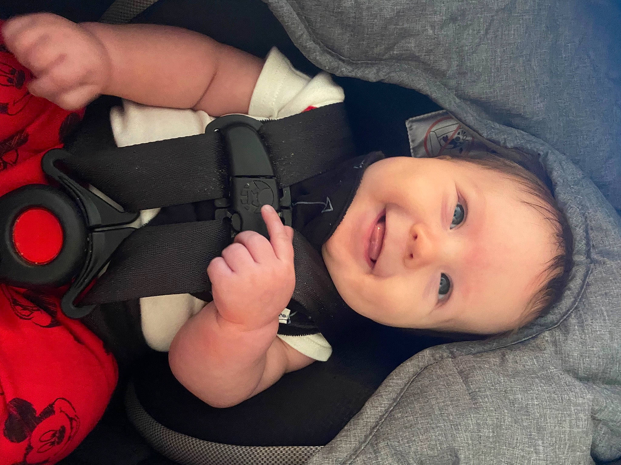 Luca is registered to the contest to win money with this photo: baby_toddler_clothing, cheek, comfort, cool, eyebrow, facial_expression, finger, flash_photography, gesture, hand, headgear, joy, lip, mouth, nail, nose, person, product, skin, smile