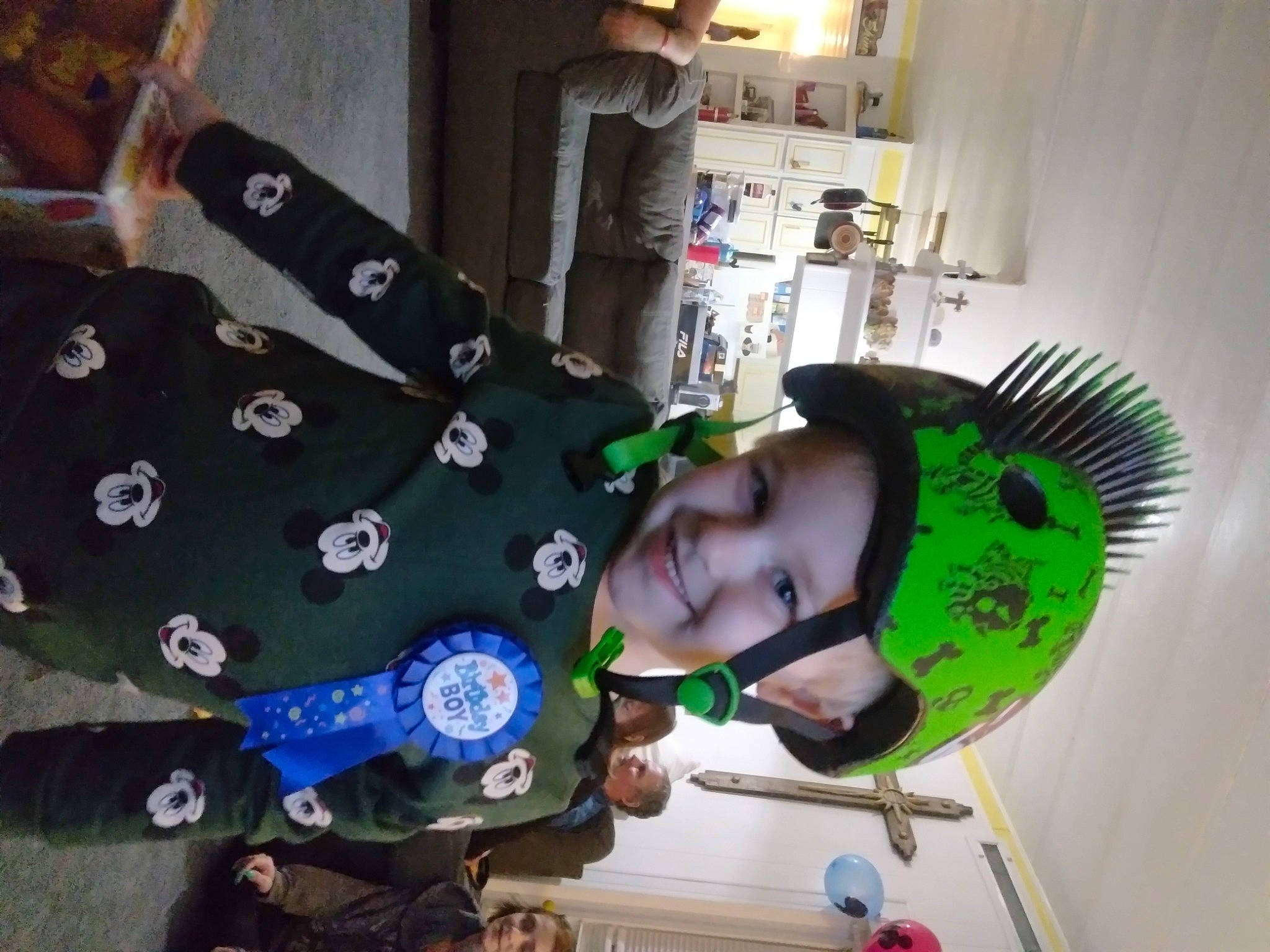 Derrick joined the competition — help win amazing prizes! art, bag, costume, event, eyewear, fashion_accessory, fictional_character, fun, headwear, joy, pattern, person, personal_protective_equipment, room, shelf, smile, t_shirt, textile, visual_arts