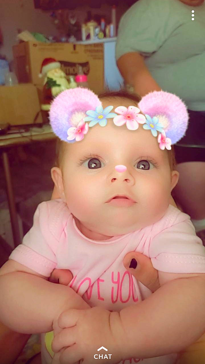 Lizzy joined the competition — help win amazing prizes! baby, cheek, child, face, hair_accessory, head, headband, headgear, person, pink, skin, smile, toddler