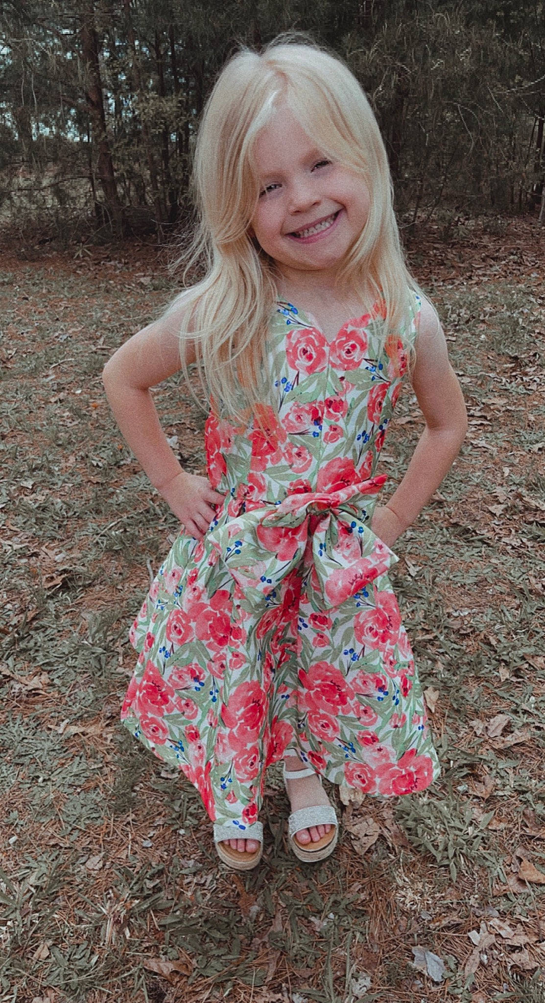 Raelyn joined the competition — help win amazing prizes! arm, baby_toddler_clothing, day_dress, dress, eye, face, grass, happy, head, human_body, joy, people_in_nature, person, pink, plant, shoe, skin, sleeve, smile, summer