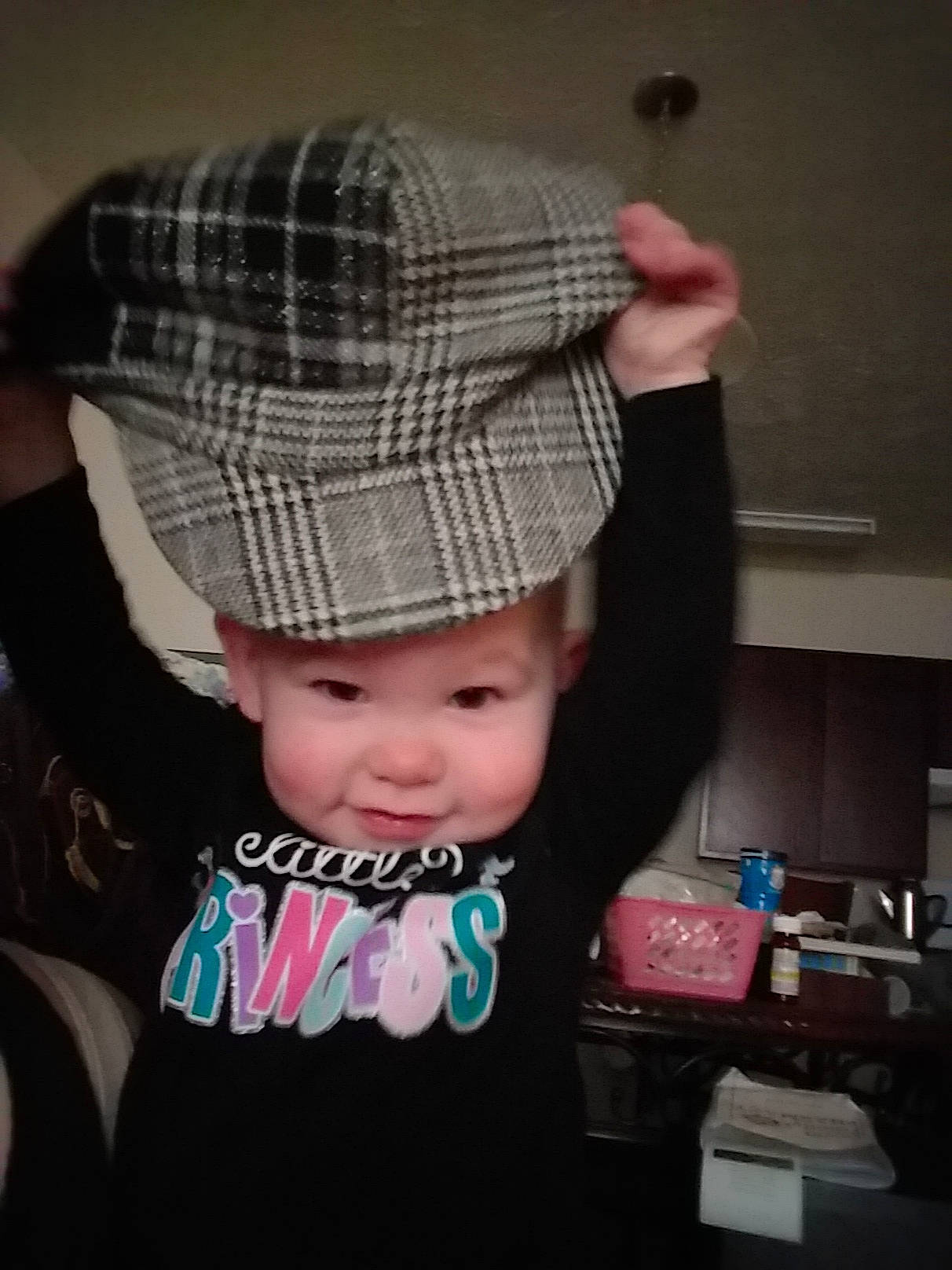 Esmeralda joined the competition — help win amazing prizes! baby, beanie, bonnet, cap, child, clothing, cool, costume_accessory, fashion_accessory, hat, headgear, headwear, knit_cap, person, toddler