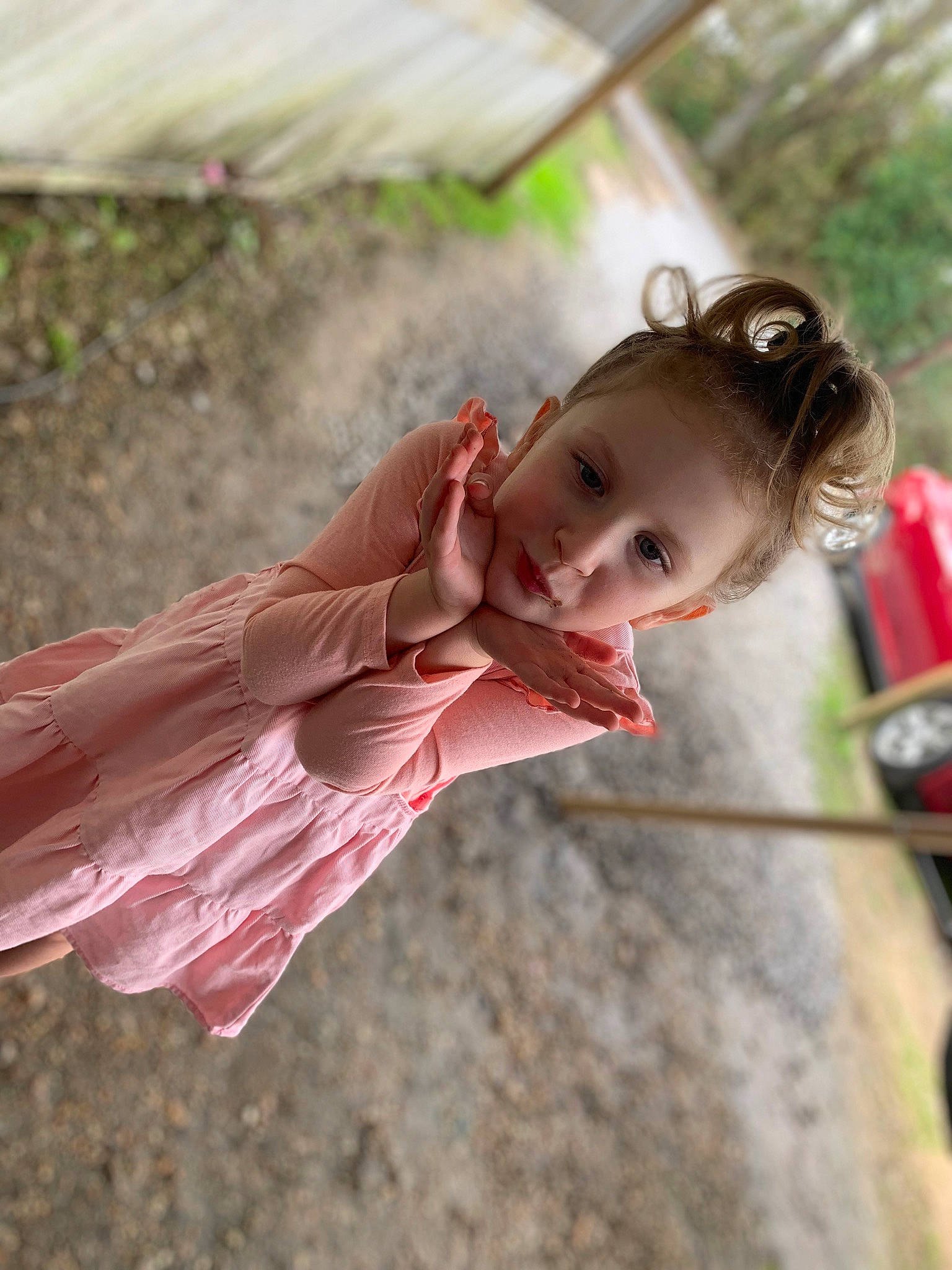 Zaylee is registered to the contest to win money with this photo: baby, child, costume, dress, fashion_accessory, fun, grass, happy, leisure, magenta, person, pink, plant, portrait_photography, recreation, sitting, toddler, tree