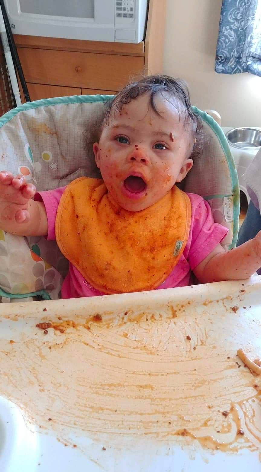 Talyn is registered to the contest to win money with this photo: baby, cheek, child, face, facial_expression, mouth, person, skin, smile, surprise, toddler