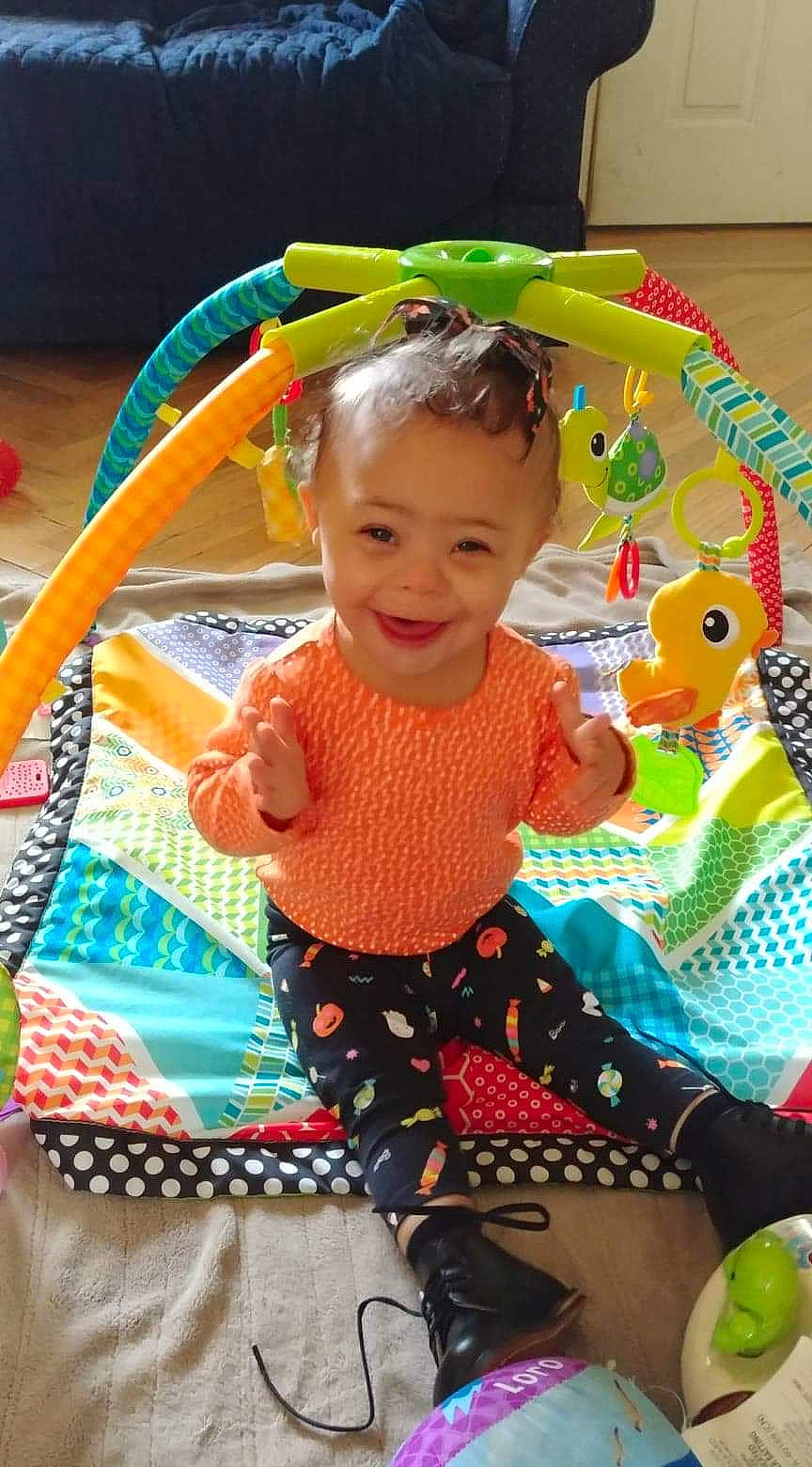 Talyn is registered to the contest to win money with this photo: baby, baby_products, baby_toddler_clothing, baby_toys, child, joy, pattern, person, play, playmat, product, textile, toddler, toy