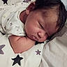 Kinsliegh joined the competition — help win amazing prizes! newborn, baby, sleeping, pillow, star_pattern, curly_hair, infant, peaceful, soft, closeup, face, resting, cute, child, skin, bed, blanket, comfort, toddler, indoors