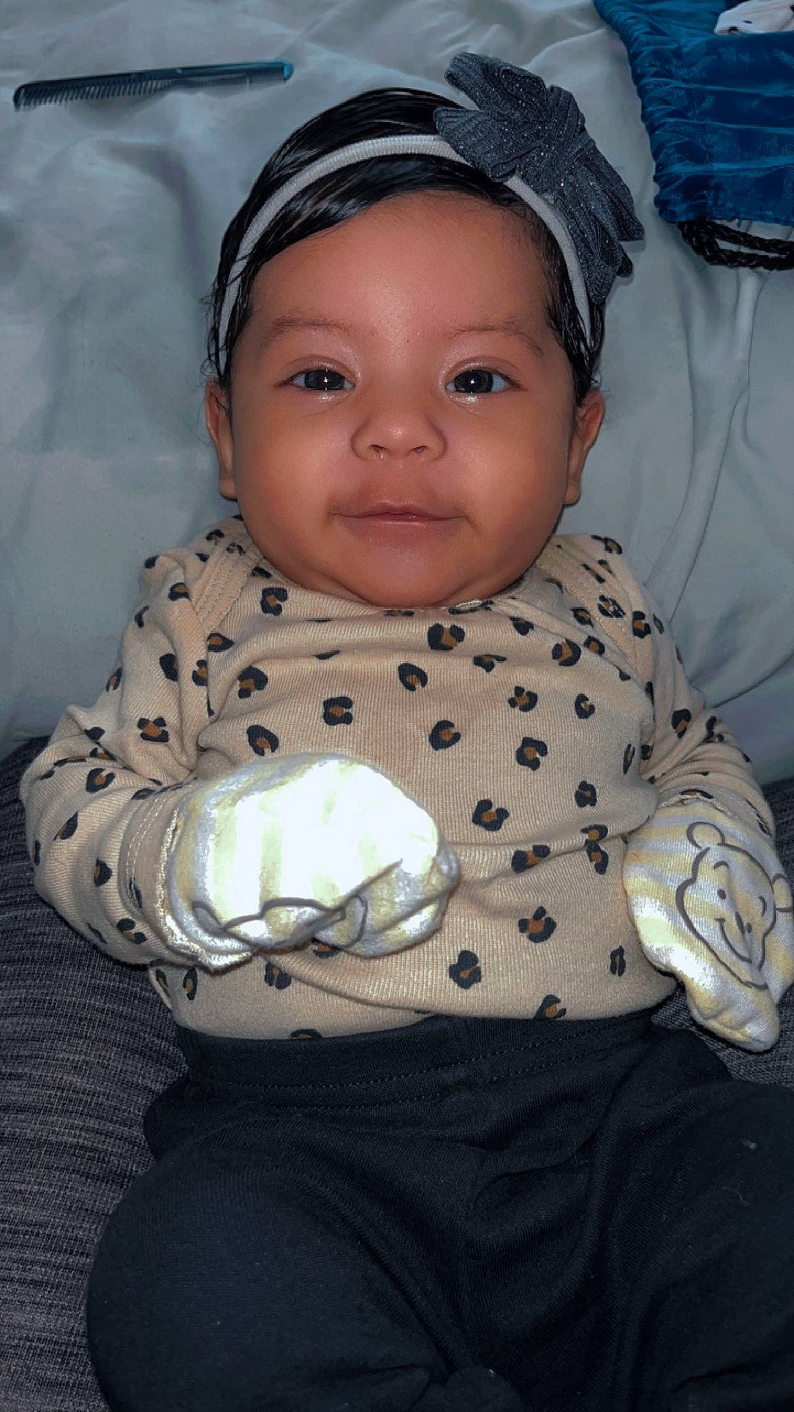 Elena joined the competition — help win amazing prizes! baby, baby_products, baby_toddler_clothing, cap, cheek, child, comfort, eye, face, flash_photography, happy, head, headwear, linens, nose, pattern, person, personal_protective_equipment, sitting, sleeve