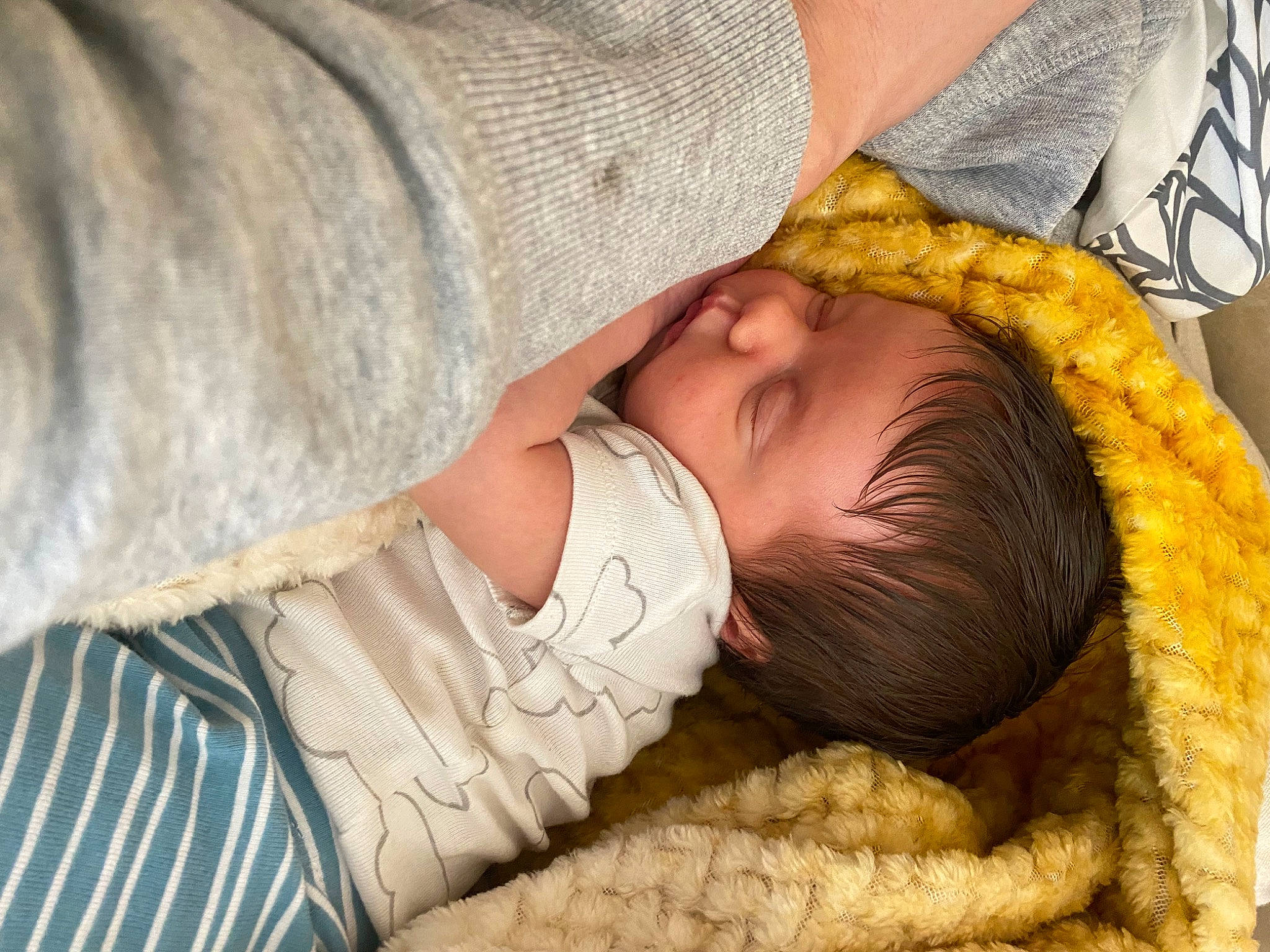 Isla is registered to the contest to win money with this photo: baby, baby_products, baby_sleeping, baby_toddler_clothing, bedtime, cheek, child, comfort, fur, linens, nap, pattern, person, skin, sleep, sleeve, toddler