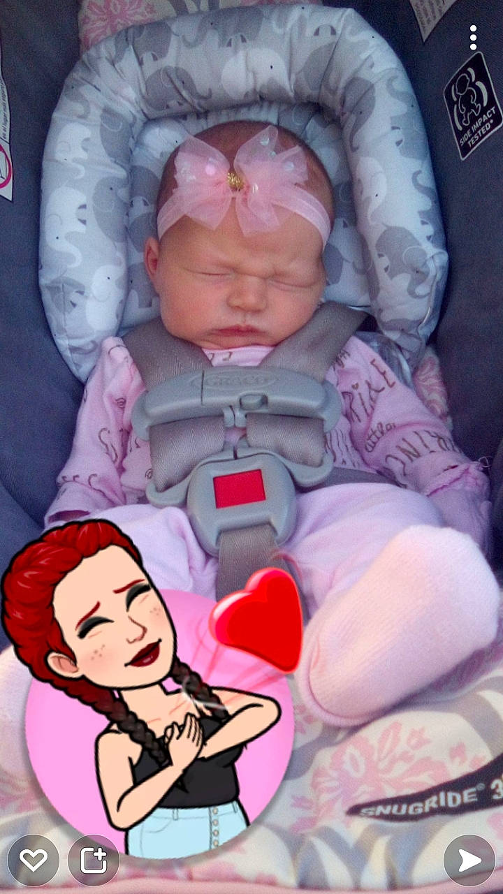 Athena is registered to the contest to win money with this photo: baby, baby_carriage, baby_sleeping, baby_toddler_clothing, beauty, car_seat, cheek, comfort, doll, facial_expression, finger, fun, head, headwear, magenta, mouth, organ, person, pink, thumb