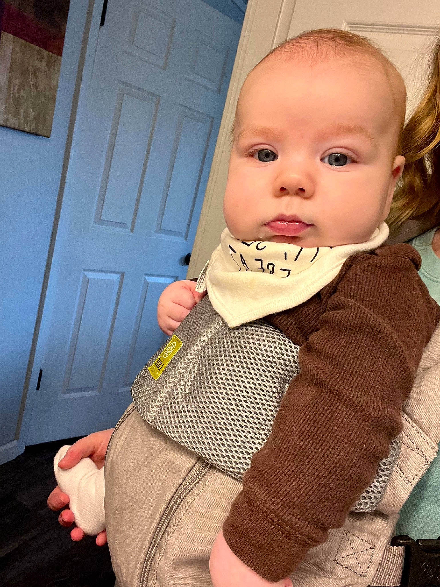 Sawyer joined the competition — help win amazing prizes! baby, baby_products, baby_toddler_clothing, cheek, collar, door, dress_shirt, eyelash, finger, home_door, iris, lip, neck, nose, person, sitting, skin, sleeve, standing, t_shirt