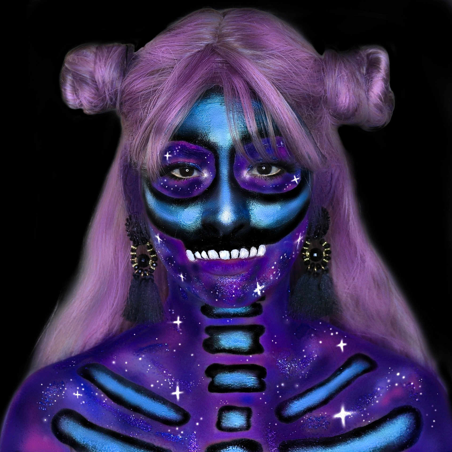 Delilah is registered to the contest to win money with this photo: animation, art, blue, fictional_character, ghost, graphic_design, illustration, jaw, purple, skull, space, violet