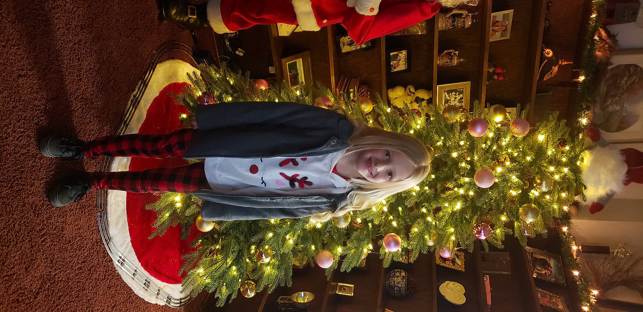 Eva is registered to the contest to win money with this photo: christmas, christmas_decoration, christmas_eve, christmas_ornament, christmas_tree, decoration, event, fun, happy, holiday, holiday_ornament, interior_design, joy, light, lighting, ornament, person, plant, red, smile