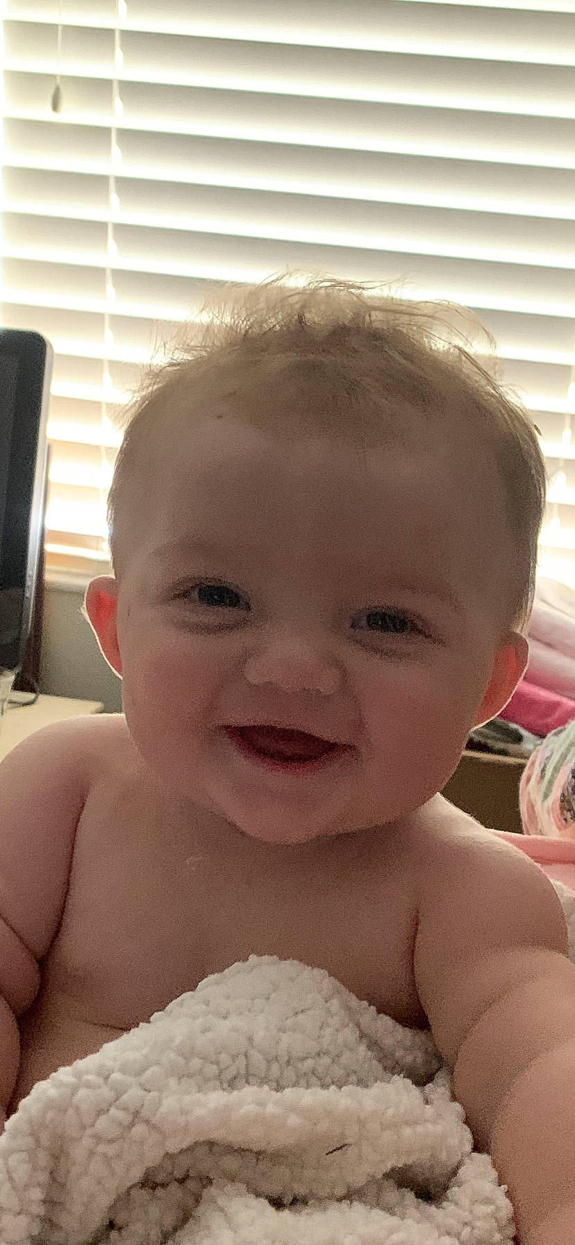 Isabella Grace joined the competition — help win amazing prizes! baby_bathing, cheek, chest, child, chin, ear, eye, eyebrow, face, forehead, hairstyle, head, iris, joy, neck, nose, organ, person, shoulder, skin