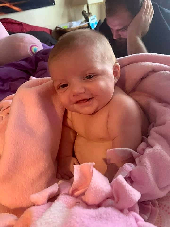 Isabella Grace is registered to the contest to win money with this photo: abdomen, baby, baby_toddler_clothing, barechested, cheek, chest, child, eyebrow, finger, human, joy, lip, muscle, nose, organ, people, person, pink, skin, stomach