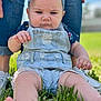 Autumn joined the competition — help win amazing prizes! baby, child, denim_overalls, headband, grass, outdoor, sunlight, person, feet, legs, jeans, shoes, hand, summer, casual_clothing, portrait, nature, support, baby_clothes, infant