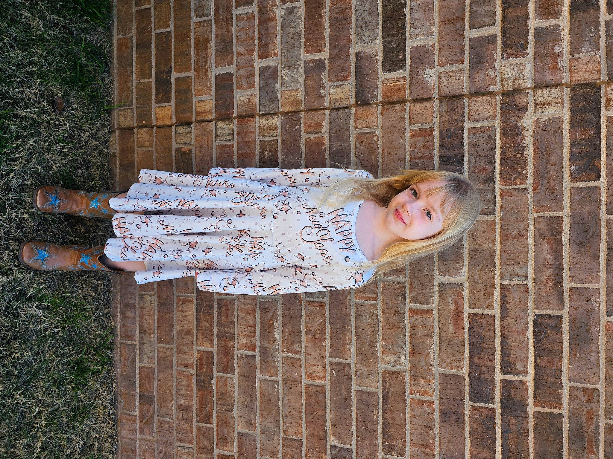 Brooklyn Skye Baze joined the competition — help win amazing prizes! beauty, brick, brickwork, child, eyewear, grass, happy, human_leg, joy, metal, pattern, person, portrait_photography, rectangle, sleeve, smile, visual_arts, waist, wood