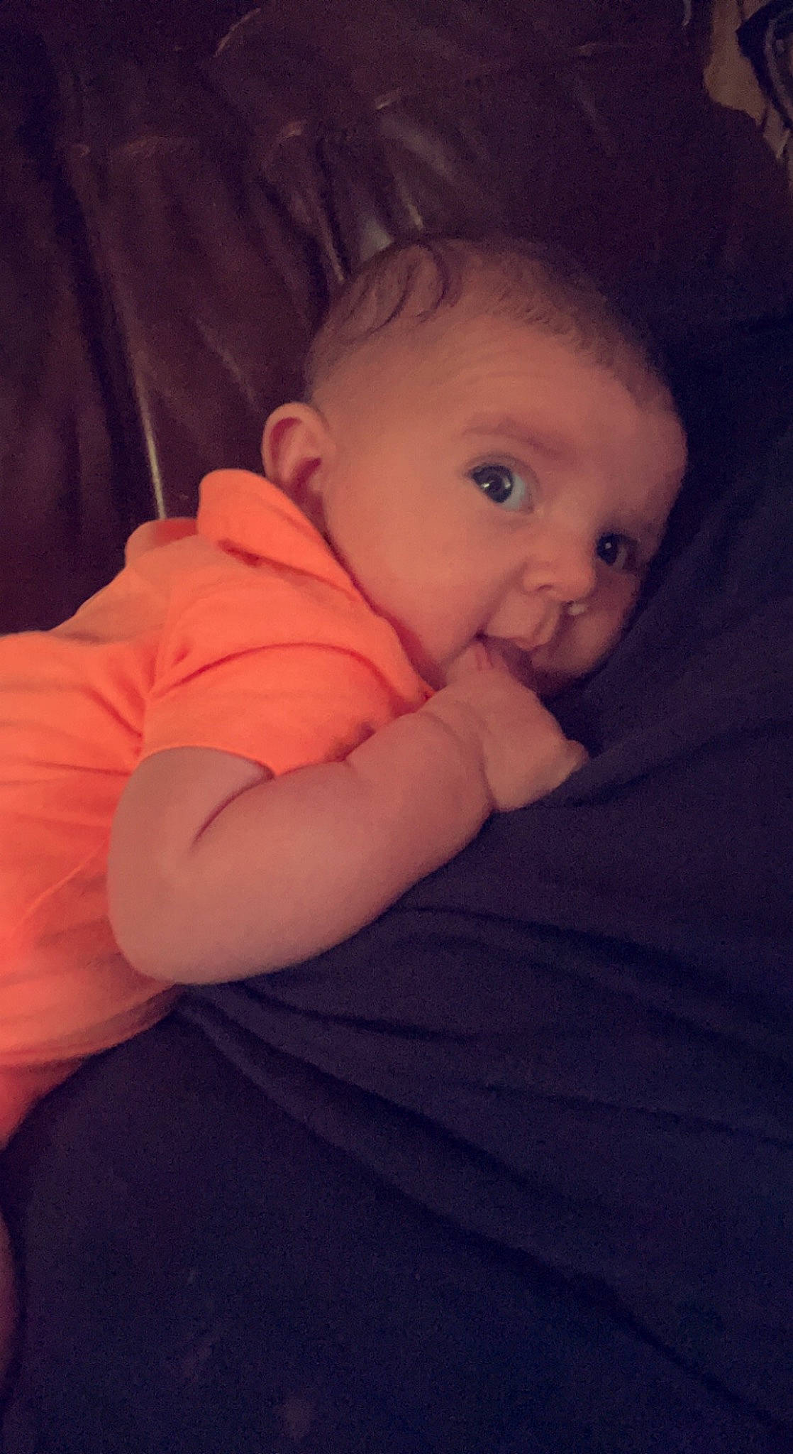 Greyson is registered to the contest to win money with this photo: baby, baby_toddler_clothing, cheek, chin, comfort, electric_blue, eye, eyebrow, flash_photography, fun, head, human_body, iris, lip, mouth, nose, person, sitting, smile, tints_and_shades