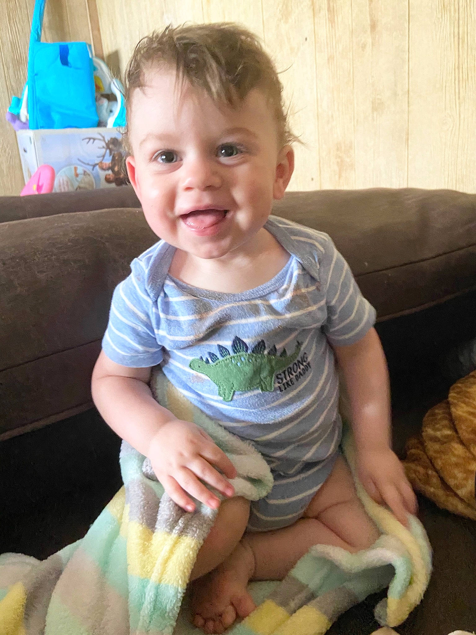 Harlan joined the competition — help win amazing prizes! baby, baby_toddler_clothing, child, person, play, sitting, skin, smile, toddler