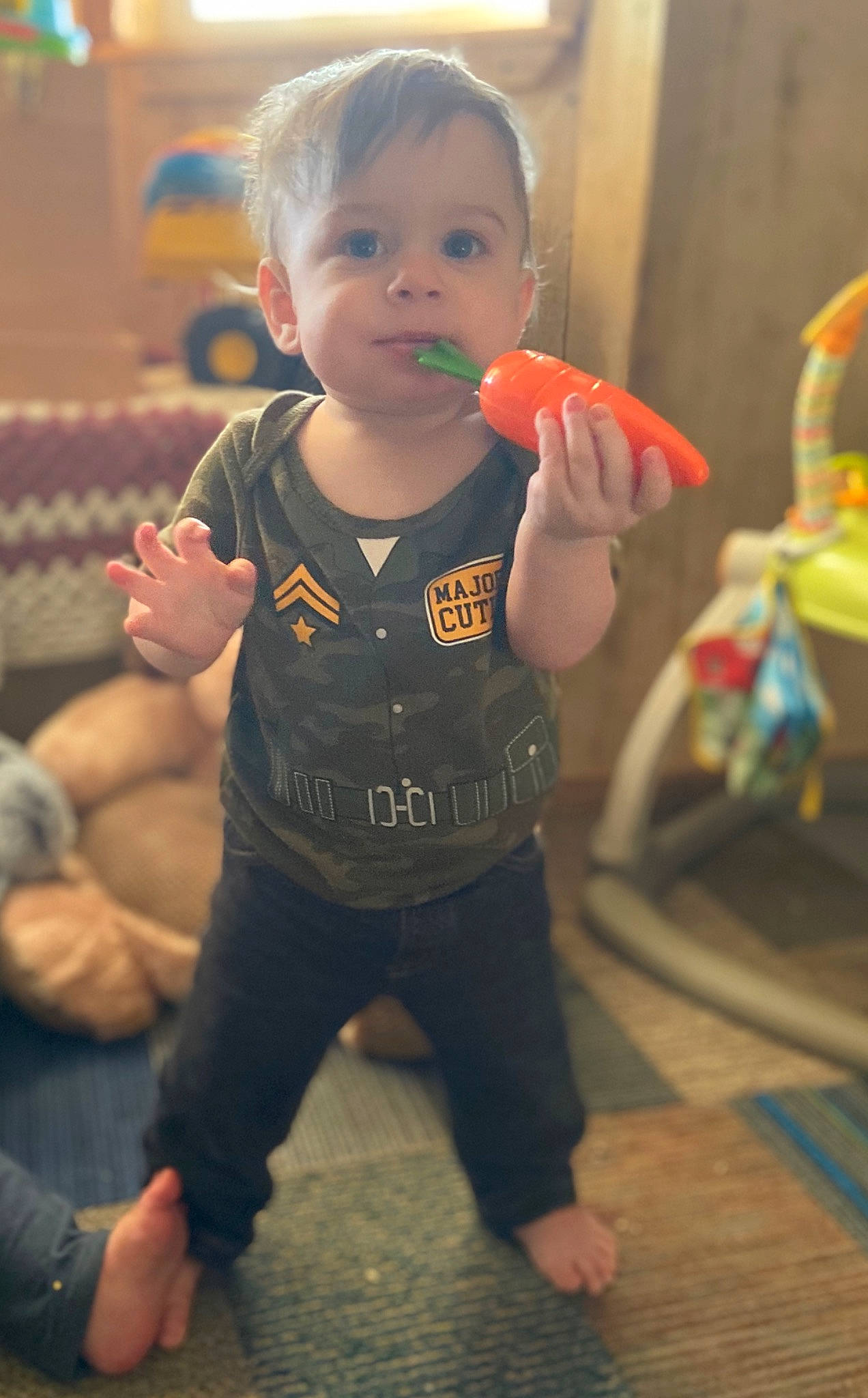 Harlan joined the competition — help win amazing prizes! baby, cheek, child, face, fun, person, play, skin, smile, standing, toddler, vacation