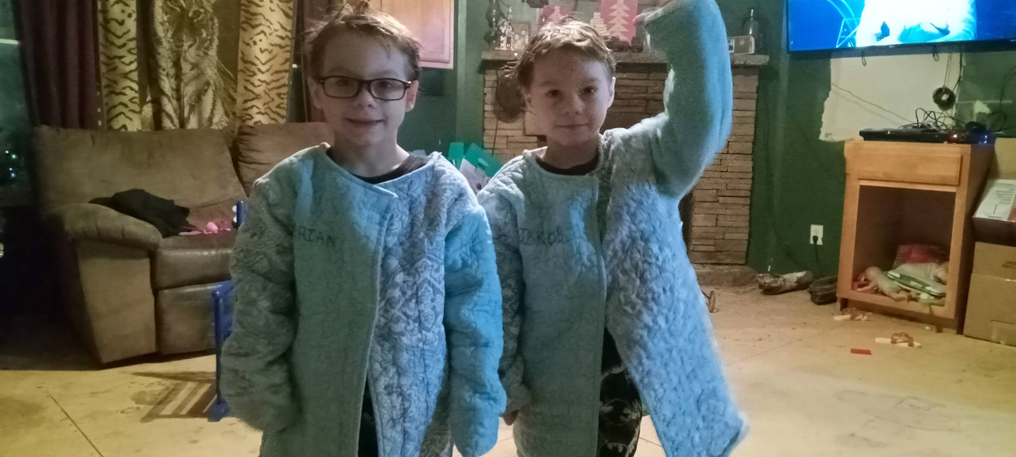 Brianand Jakob joined the competition — help win amazing prizes! child, craft, event, eyewear, fun, fur, gesture, glasses, head, joint, joy, leisure, pattern, person, room, shoulder, sleeve, t_shirt, vacation, vision_care