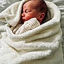 newborn, baby, sleeping, blanket, white, soft, cozy, infant, wrapped, portrait, face, peaceful, cute, closeup, indoors, child, warm, bed, clothing, resting