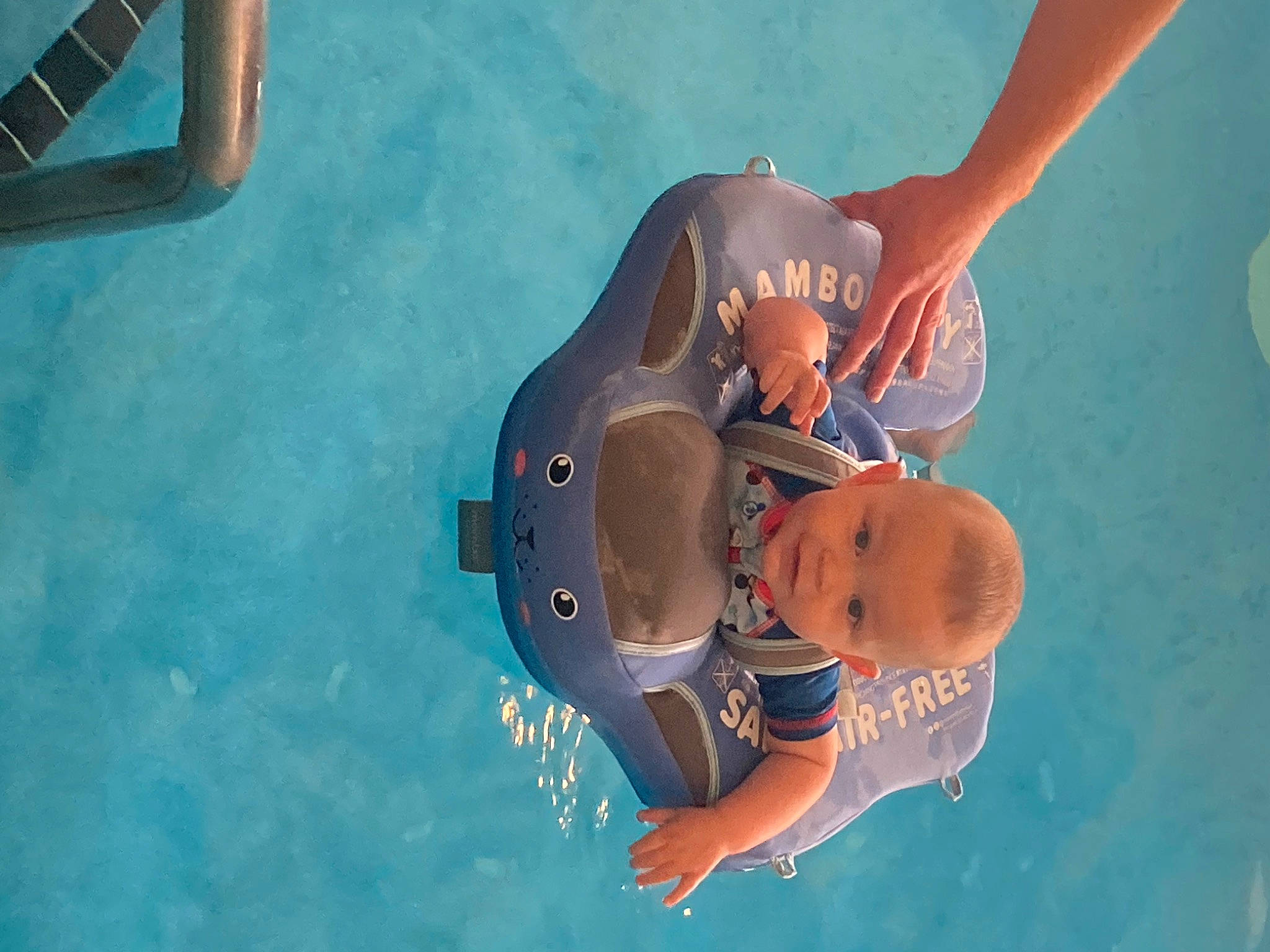 Lennon is registered to the contest to win money with this photo: aqua, art, azure, baby, chest, child, elbow, electric_blue, fun, happy, hat, knee, leisure, people_on_beach, person, recreation, swimming_pool, thigh, toddler, vacation