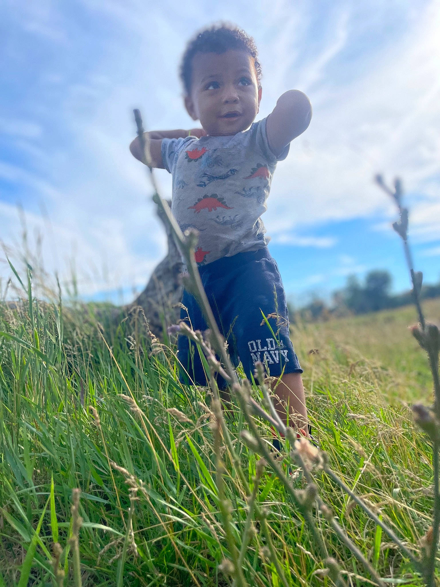 Kaisen is registered to the contest to win money with this photo: cloud, face, fun, grass, grassland, happy, head, hill, landscape, leisure, meadow, meteorological_phenomenon, natural_landscape, people_in_nature, person, plant, prairie, recreation, sky, toddler