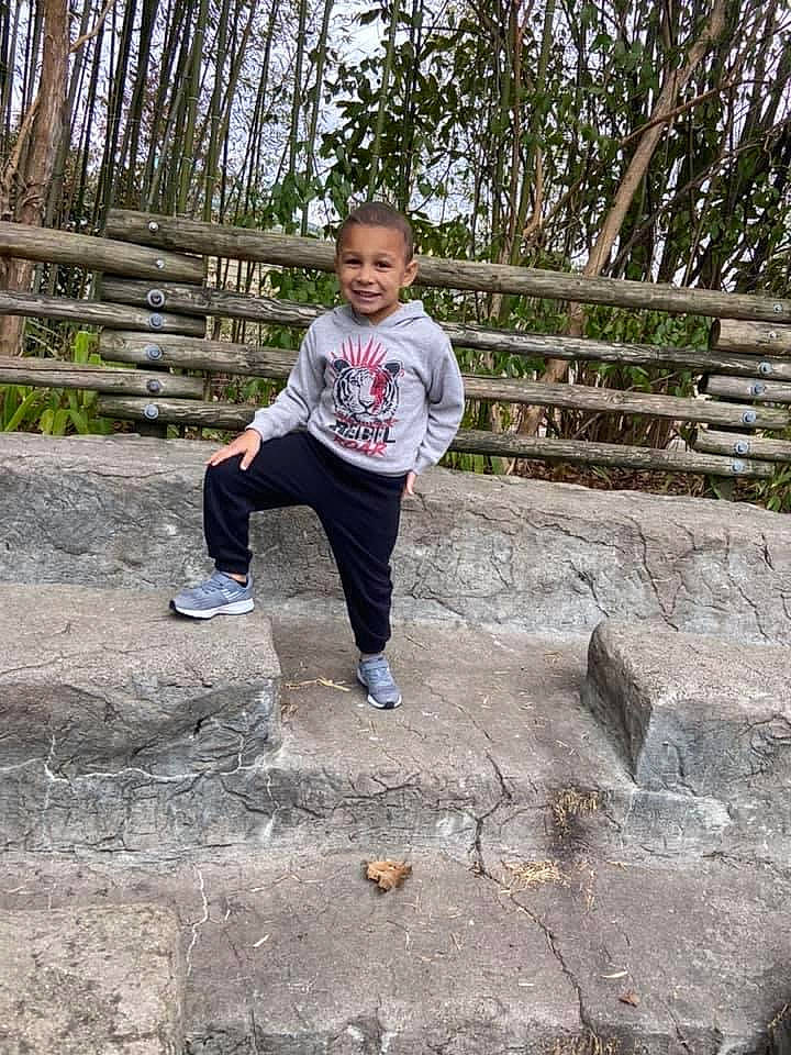 Mason is registered to the contest to win money with this photo: child, fun, joy, leisure, person, play, recreation, rock, tree, vacation