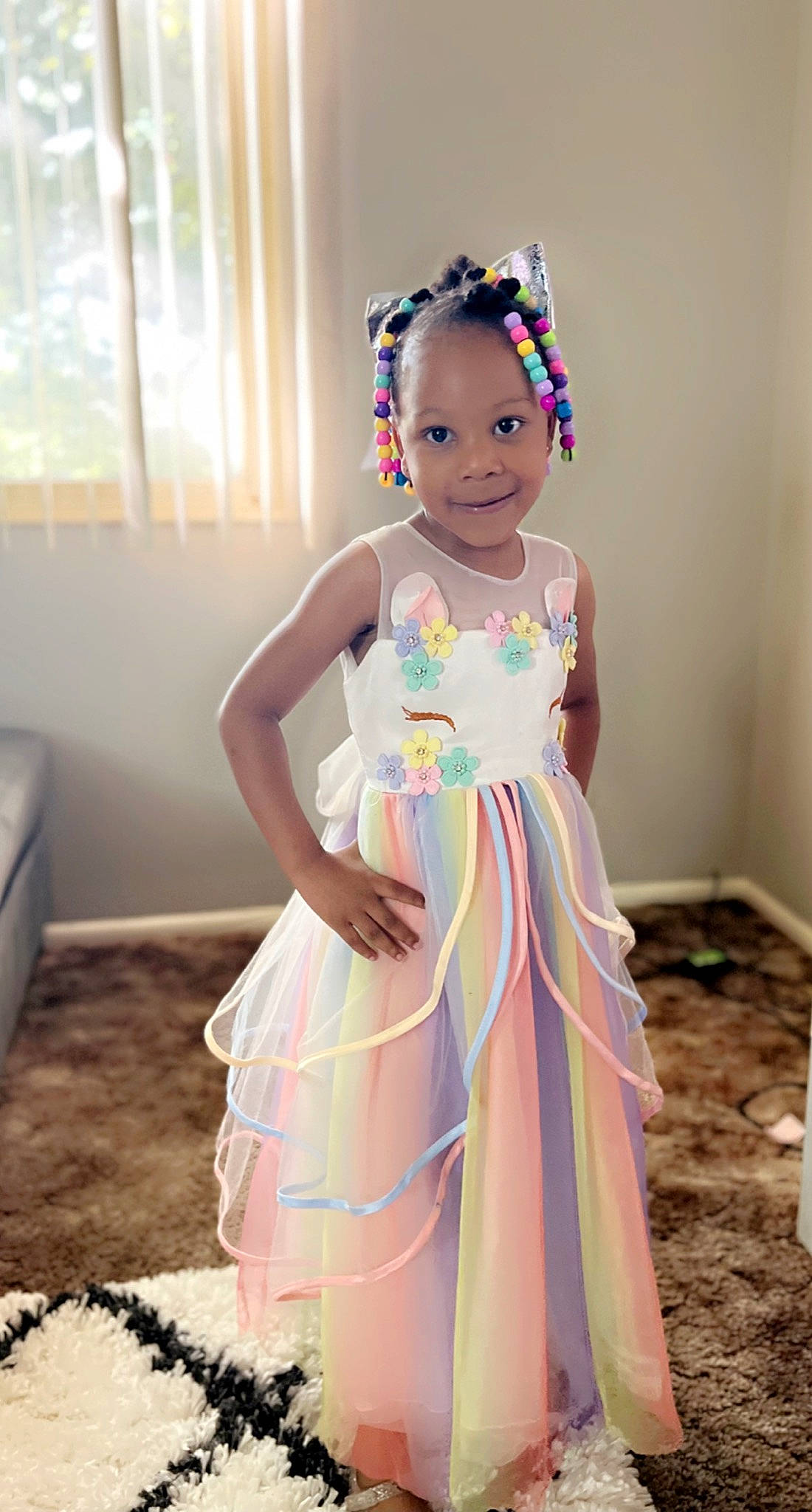 Nova joined the competition — help win amazing prizes! baby_toddler_clothing, child, day_dress, dress, embellishment, event, face, fashion_design, formal_wear, gown, happy, joy, one_piece_garment, pattern, person, pink, purple, skin, sleeve, smile