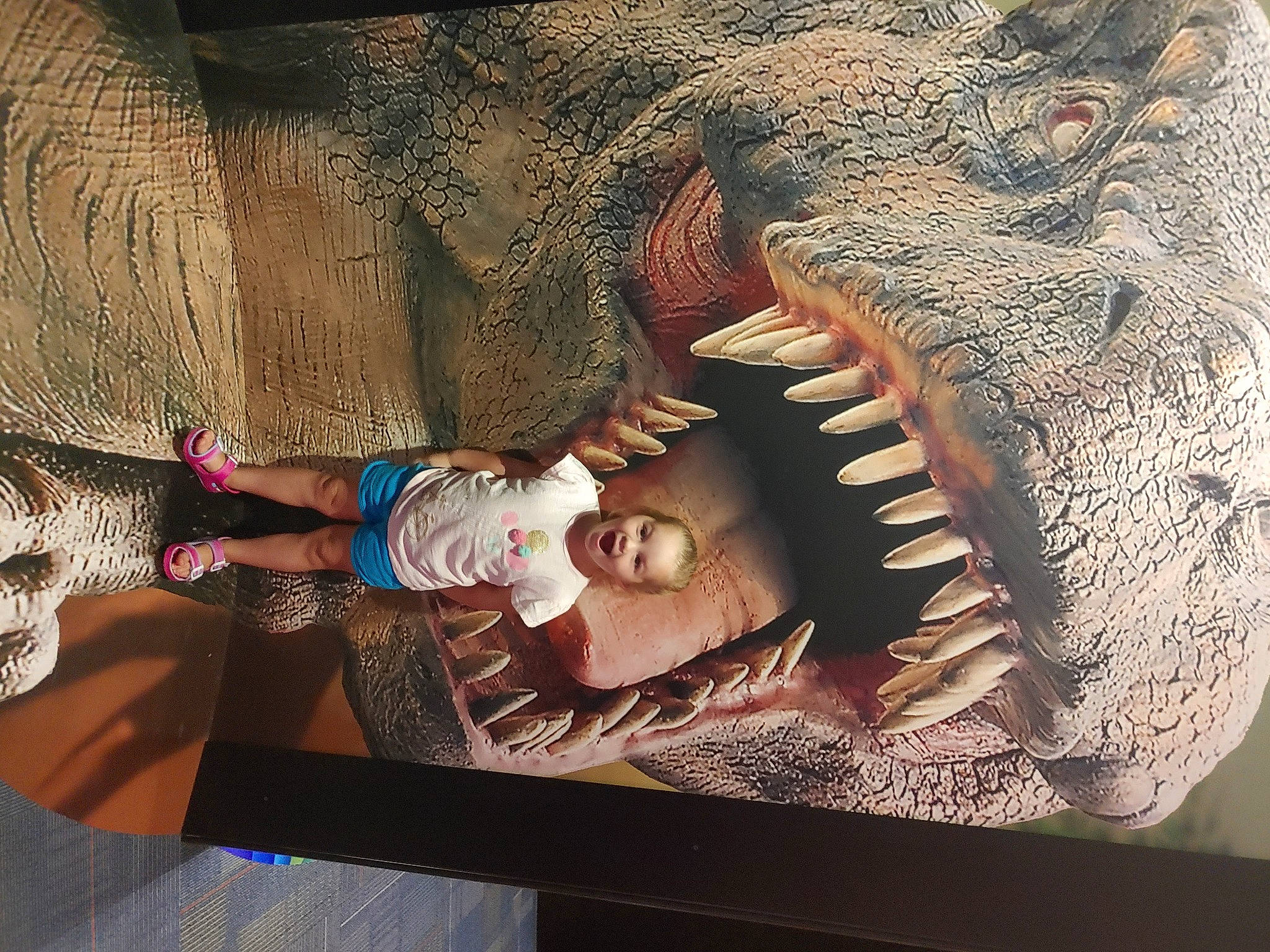 Chelsea joined the competition — help win amazing prizes! art, baby, cg_artwork, dinosaur, extinction, fang, fish, flesh, fun, jaw, lamniformes, mouth, person, shark, smile, toddler, tree, tyrannosaurus, velociraptor, visual_arts