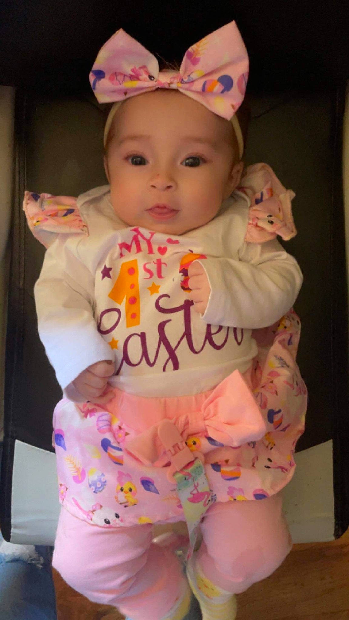 Malaya joined the competition — help win amazing prizes! baby, baby_toddler_clothing, cheek, child, clothing, eye, face, happy, headgear, headwear, human_body, organ, person, pink, product, skin, sleeve, t_shirt, textile, thigh