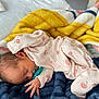 Stevie joined the competition — help win amazing prizes! baby, newborn, sleeping, pacifier, blanket, onesie, clothing, infant, cute, soft, cozy, bed, resting, hand, face, child, pattern, fabric, pink, peaceful